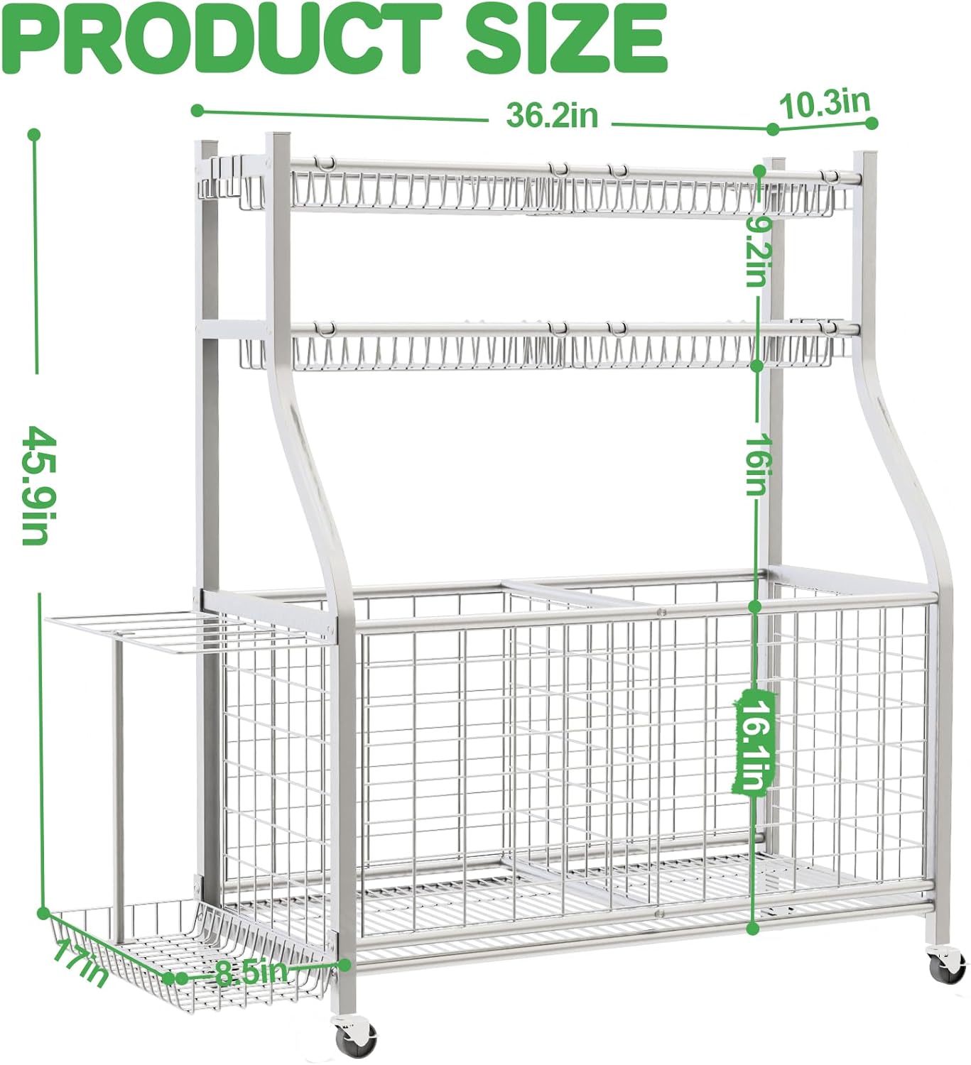 Garage Sports Equipment Organizer,Ball Storage With Four Baskets And Six Hooks,Sports Organizer For Garage,Heavy Duty Garage Organizer,Garage Storage,Garage Organization,Outdoor Toy Storage