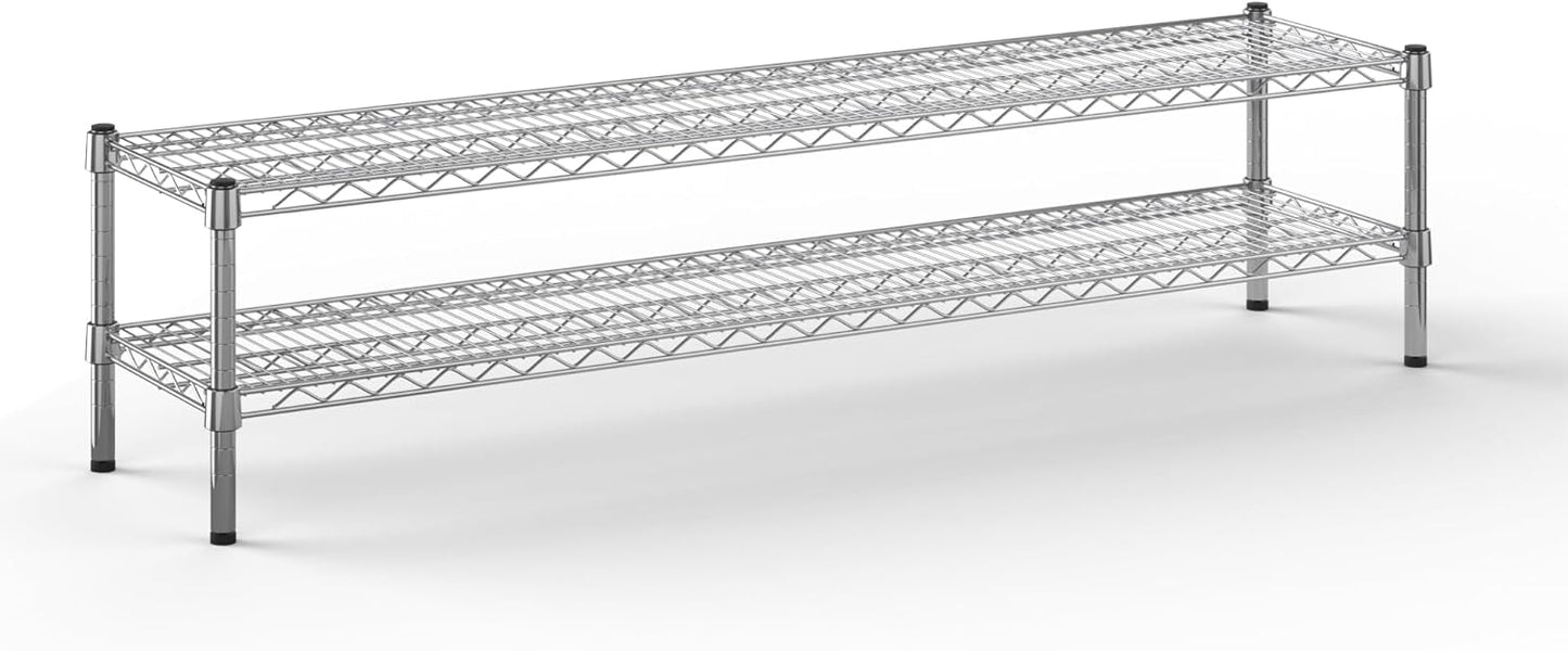 14" Deep x 60" Wide x 14" Height Wire Shelving Kit | 2-Tier | NSF Commercial Storage Rack Unit