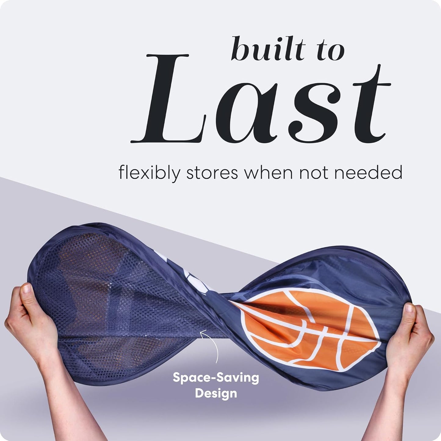 Handy Laundry Collapsible Mesh Pop Up Hamper with Wide Opening and Side Pocket - Breathable, Sturdy, Foldable, and Space-Saving Design for Clothes and Storage (Sports)