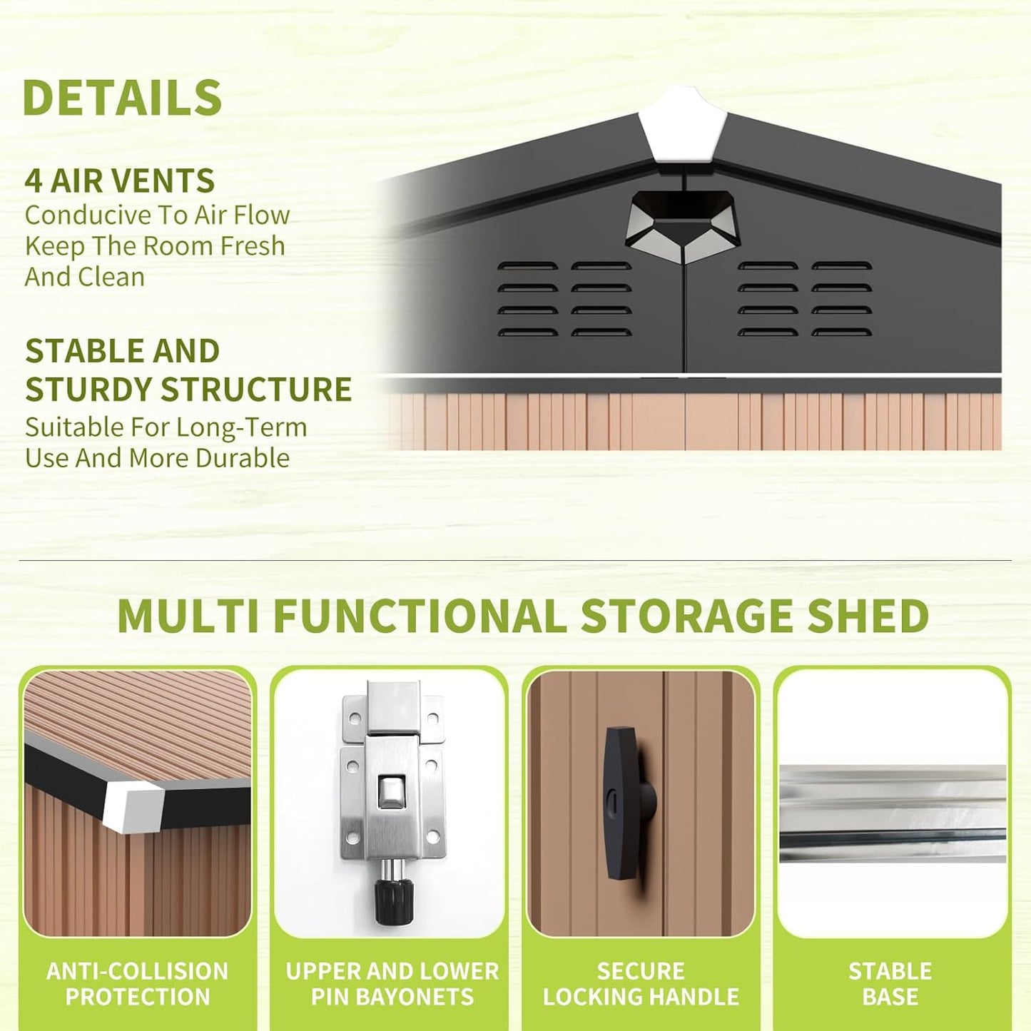Metal Storage Shed,10x8 Outdoor Storage Building,Large Backyard Sheds with Lockable Doors,Waterproof Outside Storage Sheds
