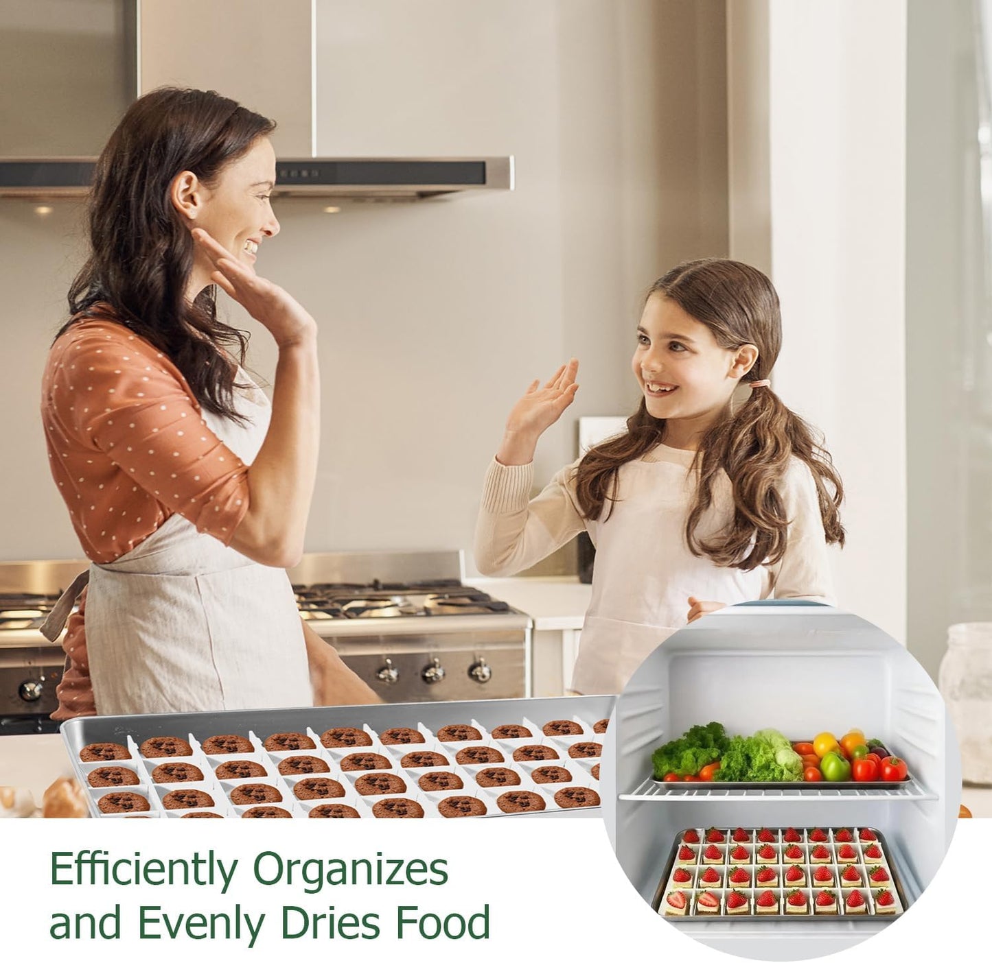 2 Sets Freeze Dryer Tray Dividers Medium, Freeze Dryer Accessories for Harvest Right, Non-Stick Dividers for Fruits, Vegetables, Meals (White)