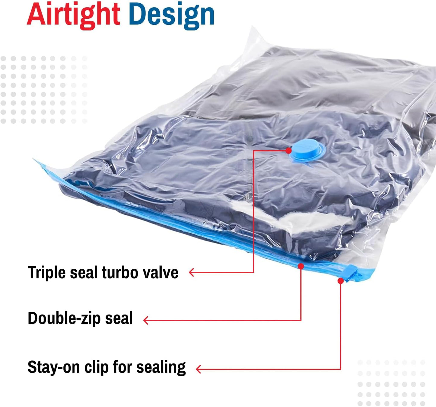 5 Pack Small Vacuum Storage Bags for Comforters, Blankets & Clothes – Vacuum Sealed Compression Bags with Hand Pump – Space Saver Storage Bags for Bedding, Moving, Travel & Organization
