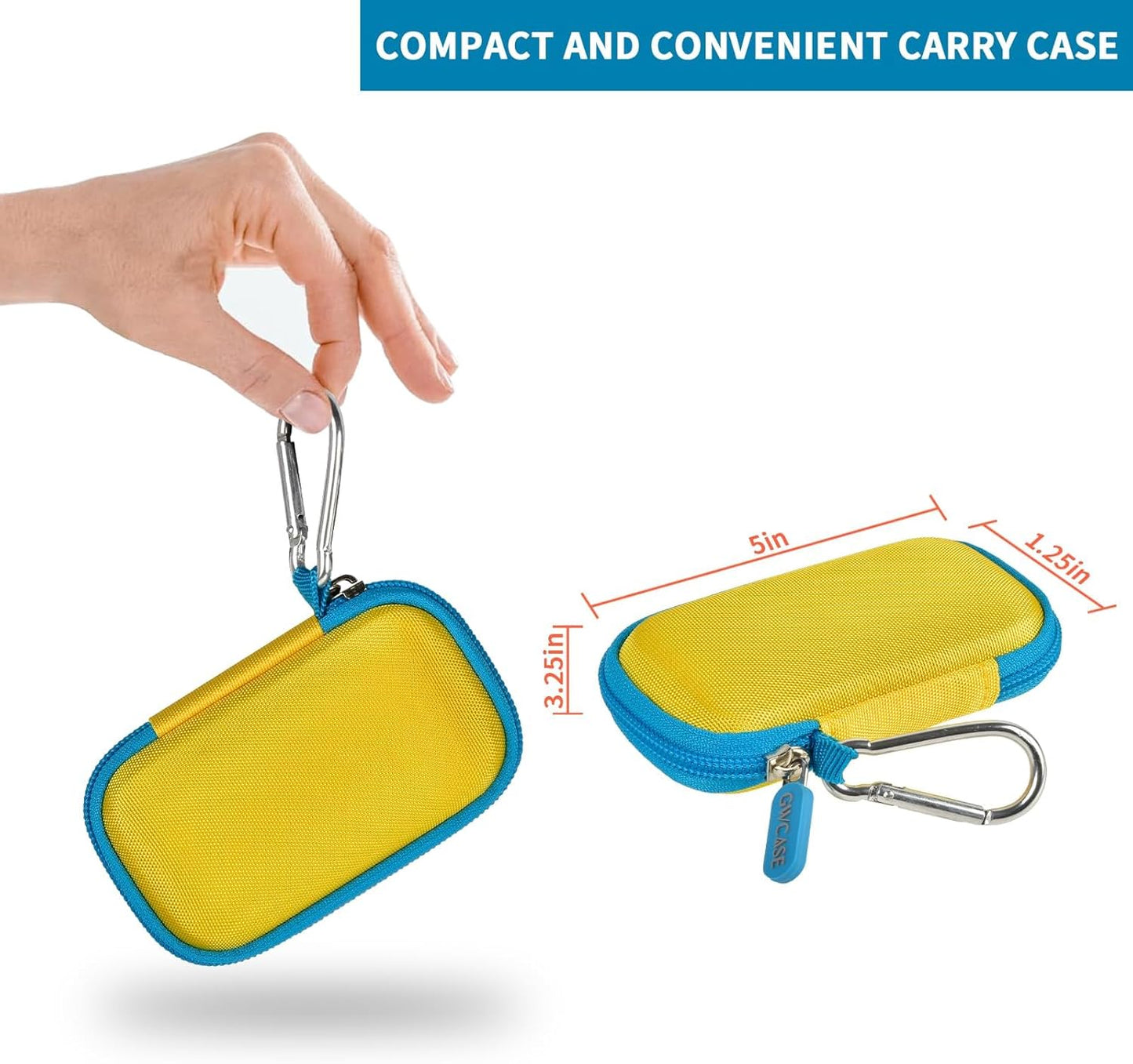 Hard Case Compatible with SanDisk 1TB 2TB 4TB 500GB 8TB Extreme Portable SSD - Up to 1050MB/s - USB-C, USB 3.2 Gen 2 External Solid State Hard Drive Storage Holder for Cables-Blue-Yellow (Box Only)