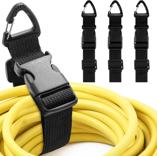 3 Pack 17 Inch Adjustable Extension Cord Holder Organizer with Triangle Clips for Garage Organization and Storage Heavy Duty Extension Cord Hanger for Men Workshop (Black)