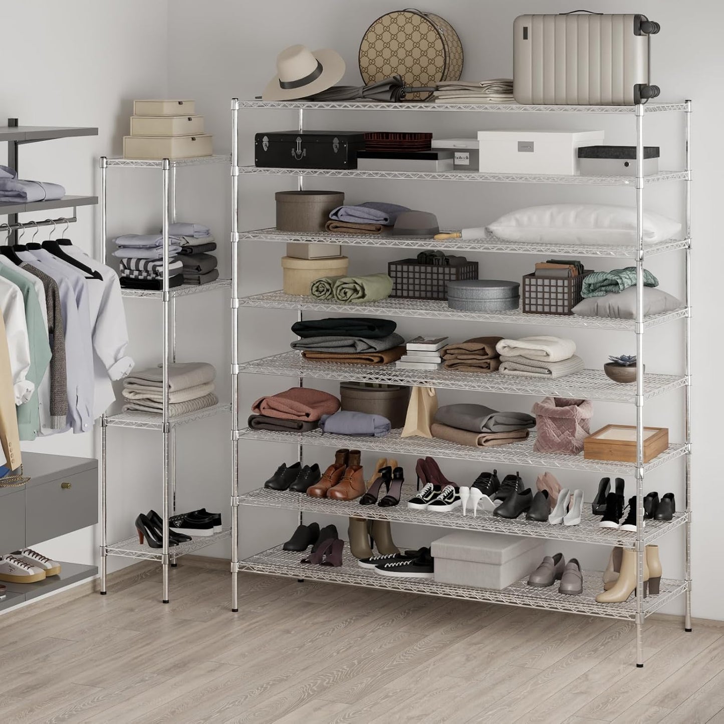24" Deep x 72" Wide x 86" Height Wire Shelving Kit | 8-Tier | NSF Commercial Storage Rack Unit