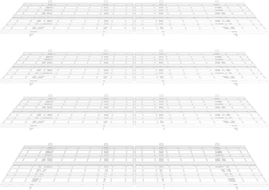 FLEXIMOUNTS 4-Pack 24-inch-by-72-inch Wall Shelf Garage Storage Rack Wall Mounted Floating Shelves 2x6 ft,White, Classic Series