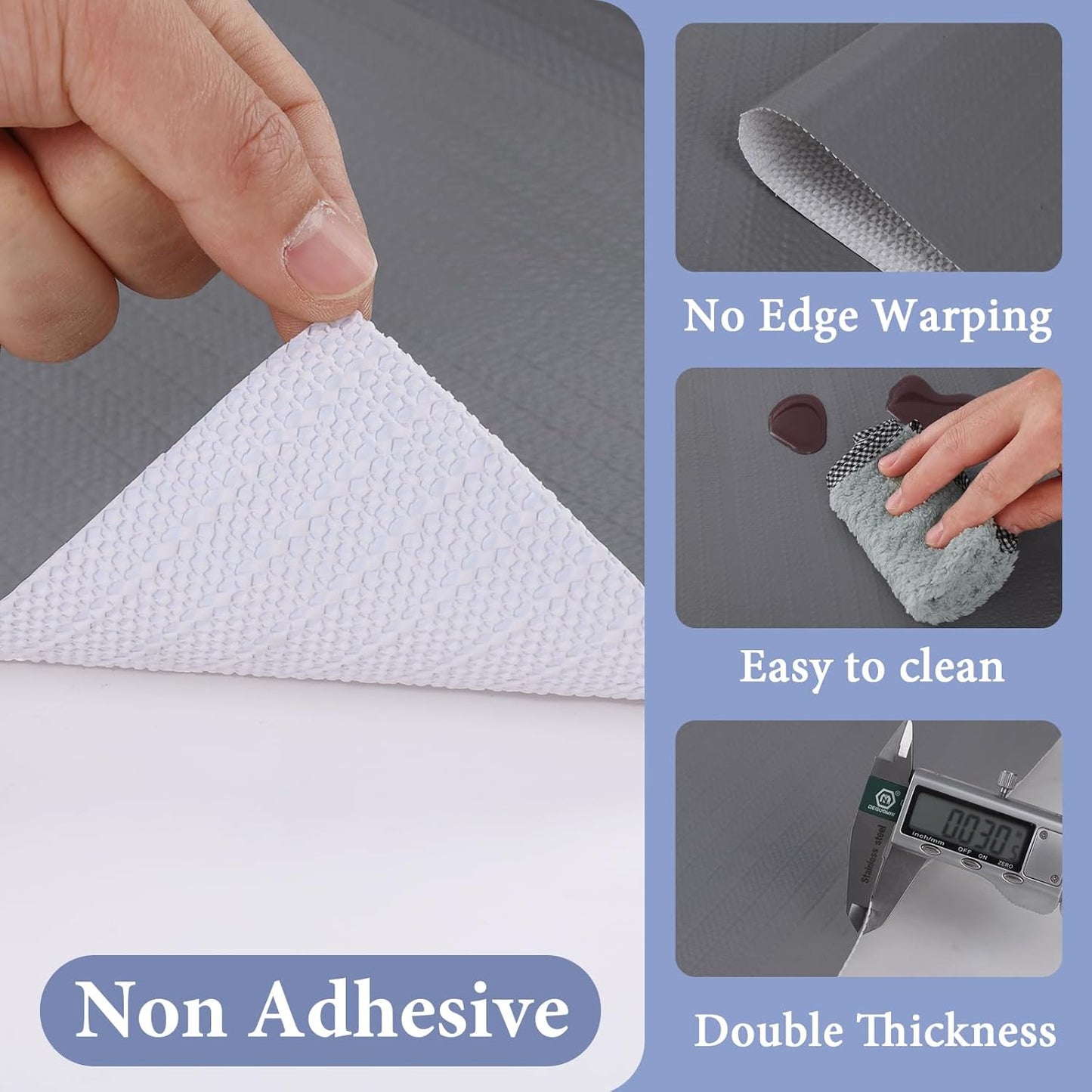 Drawer and Shelf Liner for Kitchen Cabinet: 23 in X 30 Ft Non Slip Waterproof Shelf Paper Non Adhesive Refrigerator Liners Pure Grey Easy Liners for Bathroom with Knife Tape Measure