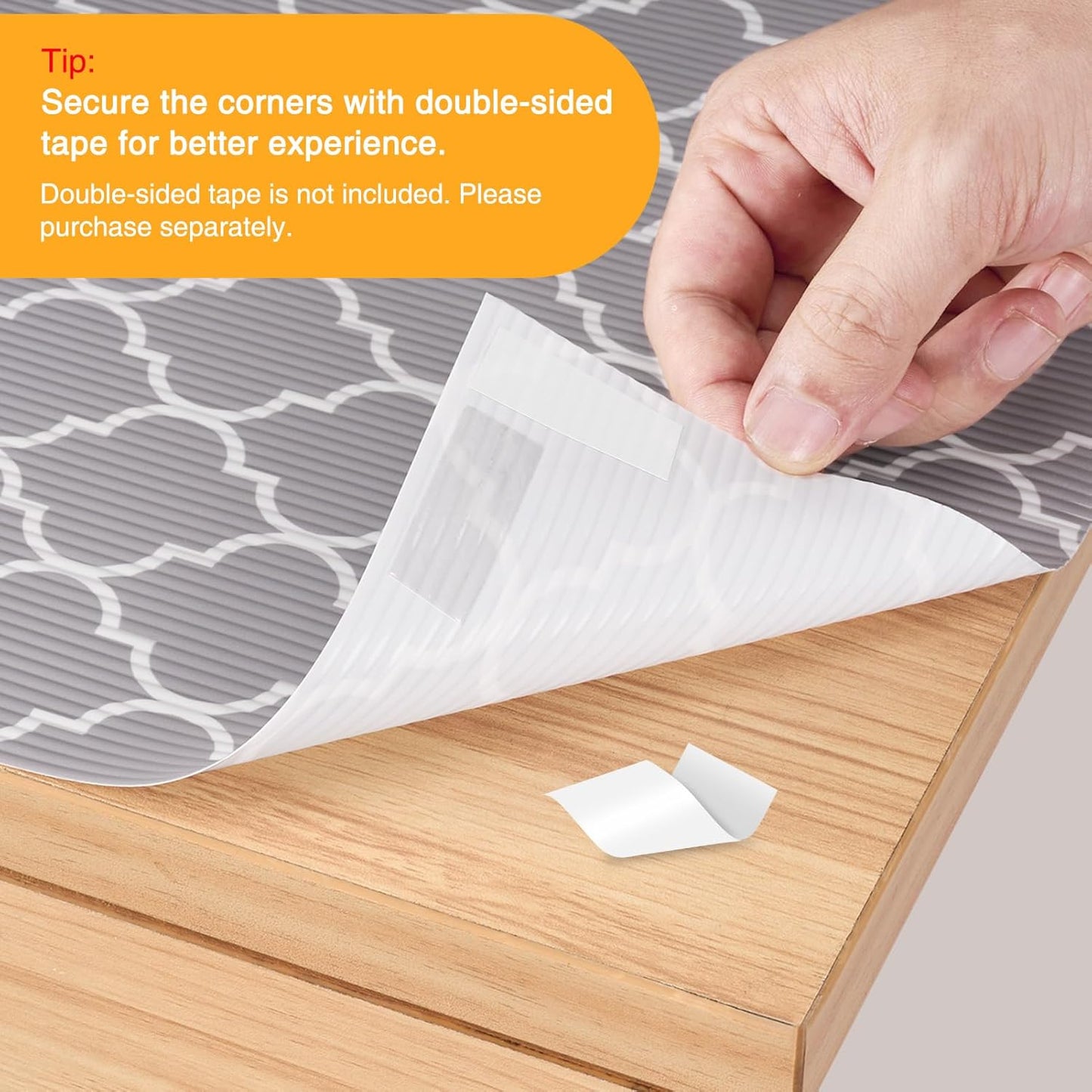 Glotoch 2 Rolls Shelf Liners for Kitchen Cabinets 12”x 20ft, Non Slip Drawer Liner,Waterproof Cabinet Liner for Wire/Pantry/Closet Non Adhesive Table Place Mats, Heavy Duty, Quatrefoil Grey