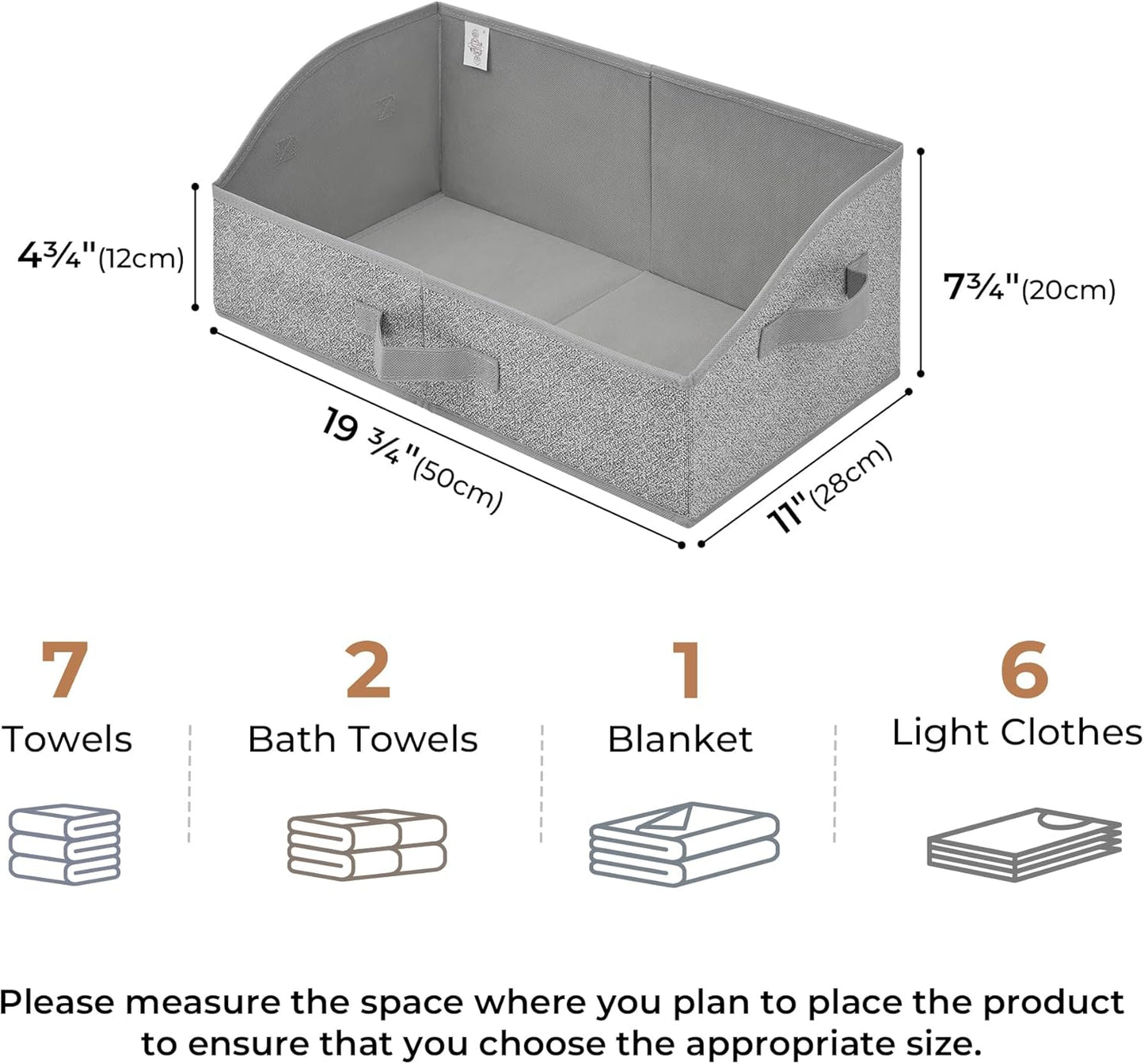 GRANNY SAYS Closet Organizers and Storage, Trapezoid Storage Bins, Gray, Dog Toy Bin, Storage Baskets for Shelves, Fabric Storage Bins with Handles, Clothing Organizer, Gray, 3-Pack