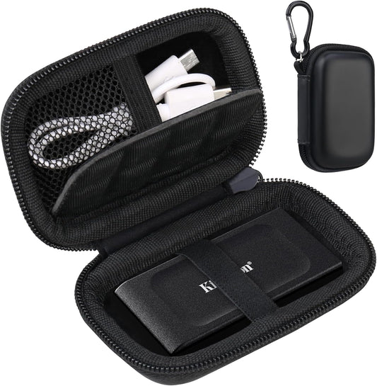 Lacdo Hard Carrying Case for Kingston XS1000 / XS2000 / XS1000R SSD 500GB/1TB/2TB/4TB Portable External Solid State Drive USB 3.2 EVA Shockproof Protective Storage Travel Bag, Black