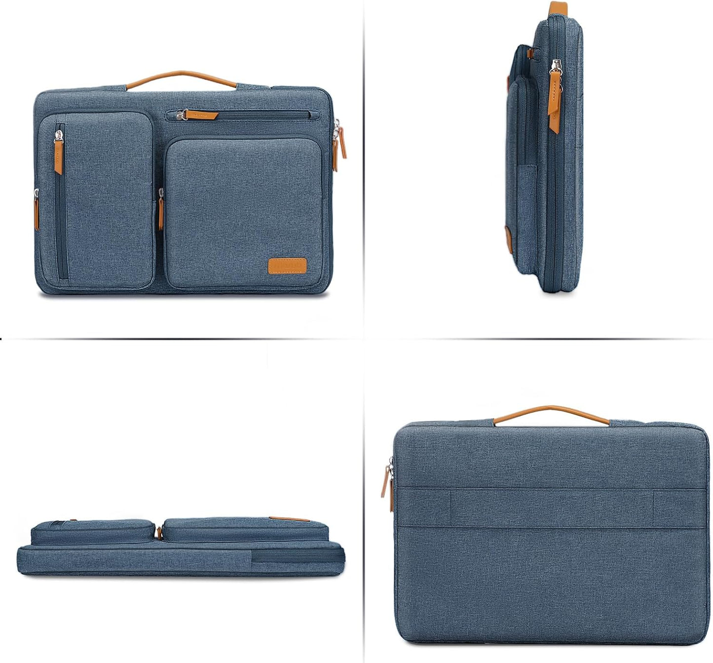 MOSISO 360 Protective Laptop Case 16 inch, 15-15.6 inch Laptop Sleeve Compatible with MacBook Pro 16, HP, Acer, Dell, Lenovo, ASUS, Side Open Carrying Case with 4 Zipper Pockets&Handle, Haze Blue