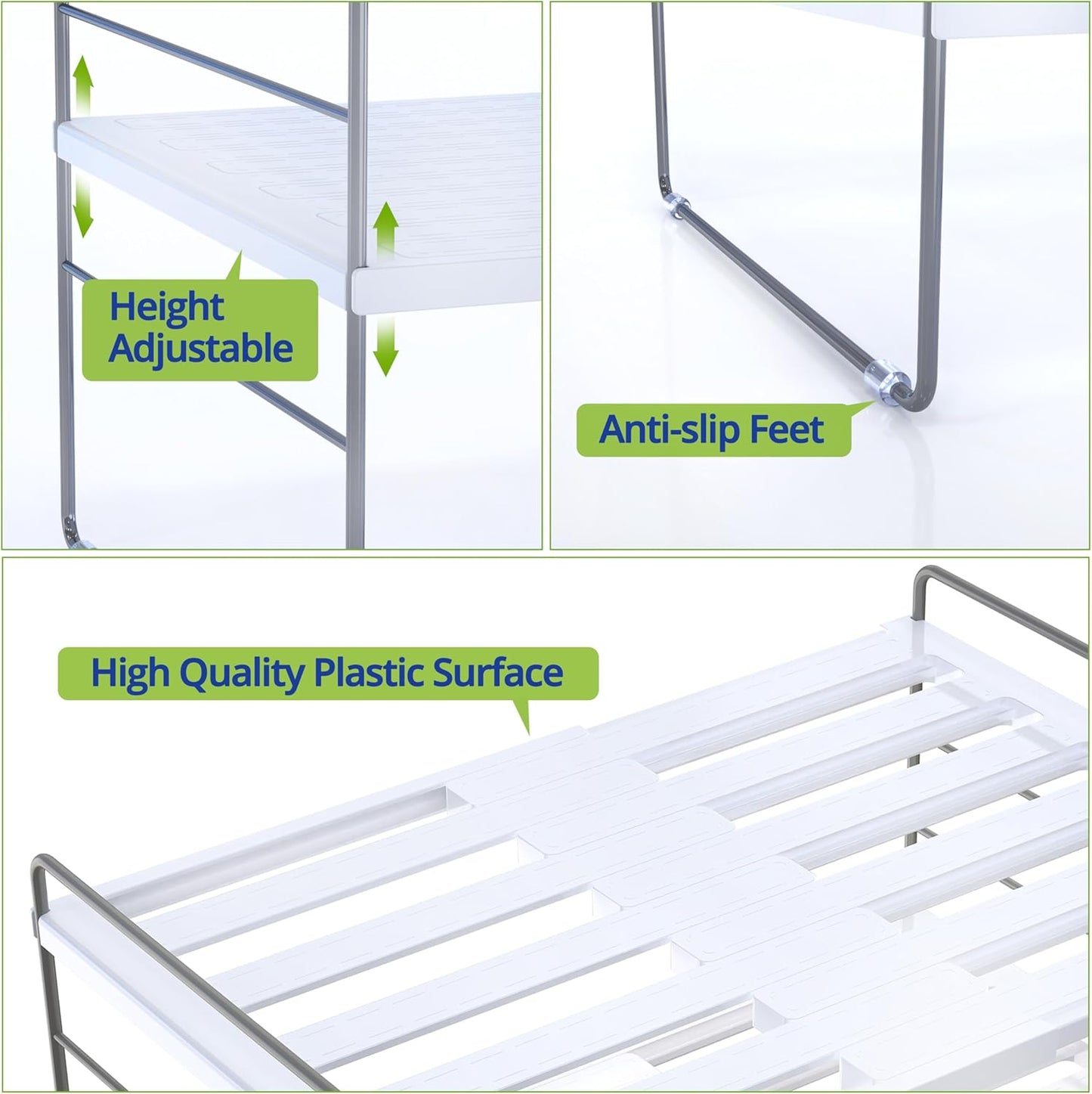 YAN & HIN Kitchen Cabinet Organizer, Expandable Kitchen Aluminum Foil and Plastic Wrap Organizers, Wrapping Paper Shelf, Baking Sheet and Bags Storage Rack for Pantry Organization