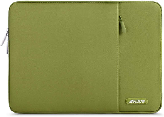 MOSISO Laptop Case 14 inch, 14 inch Laptop Sleeve Compatible with HP Lenovo Dell ASUS Acer, HP Stream, Dell Latitude, Lenovo IdeaPad, Polyester Vertical Computer Sleeve Bag with Pocket, Chartreuse
