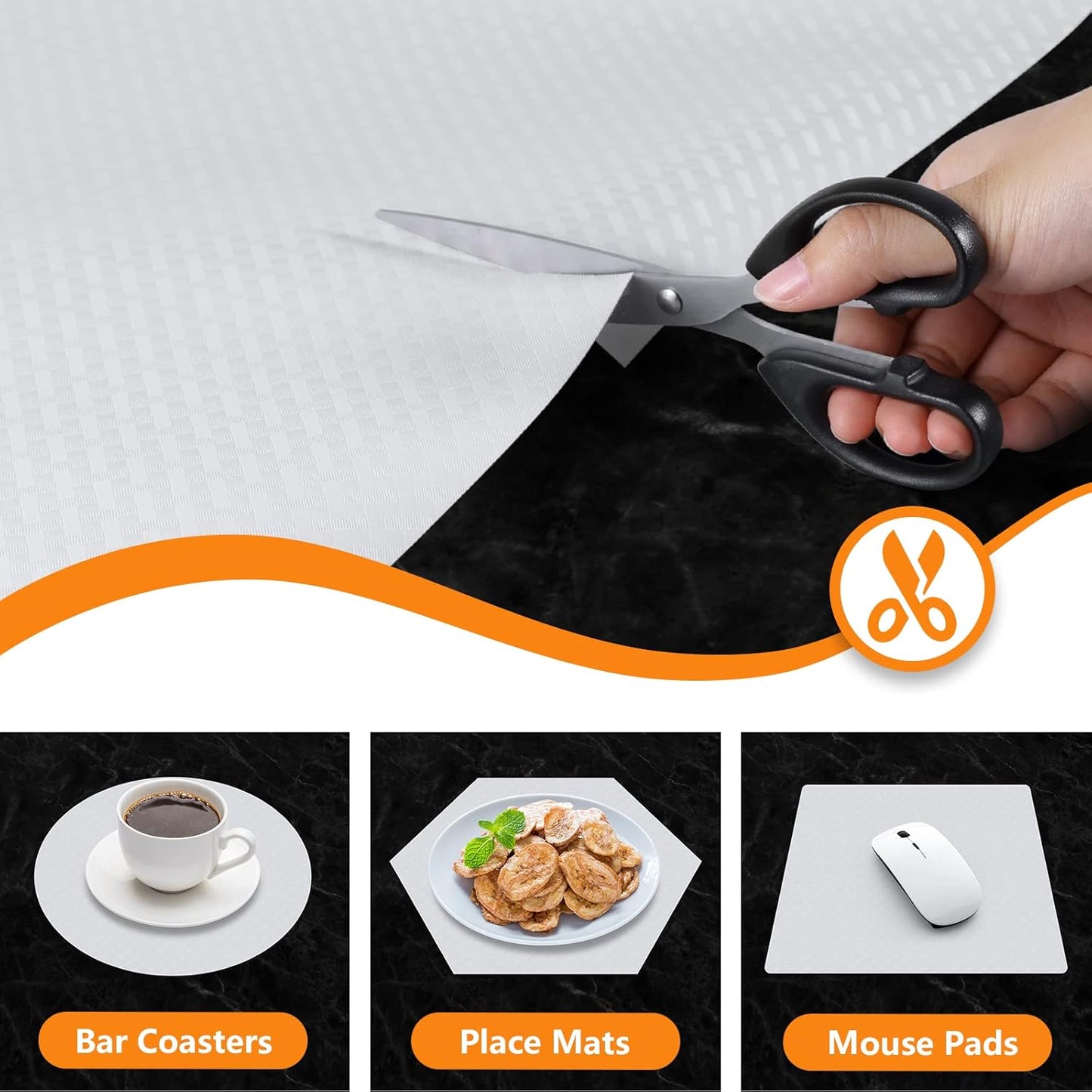 Shelf Liners for Kitchen Cabinets Refrigerator Liners Waterproof & Oil-Proof Kitchen Cupboard Liner Non-Slip Drawer Mats EVA Material Non Adhesive Fridge Liner for Shelves -White 17.5 x 393.7 Inches