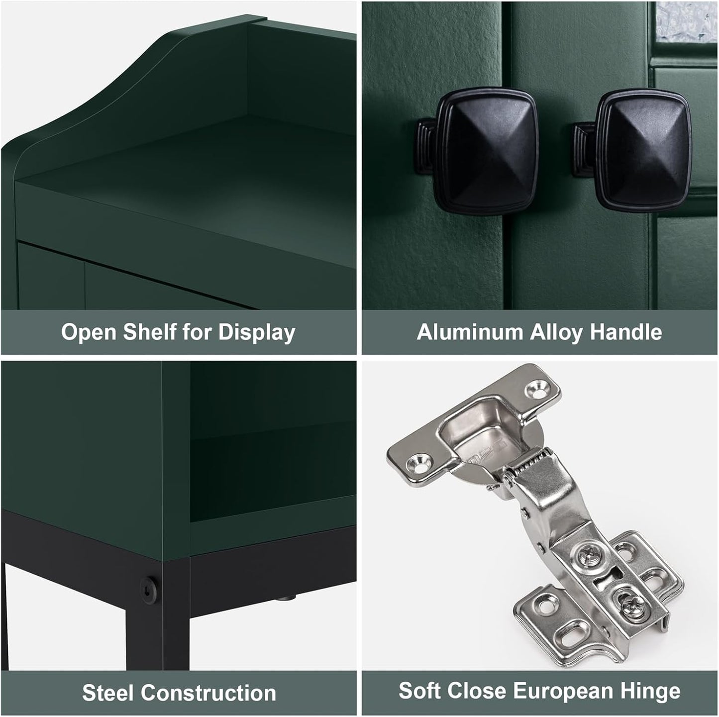 Over The Toilet Storage, Bathroom Over The Toilet Organizer, Above Toilet Storage with Double Doors and Soft Hinges Over Toilet Storage Shelf Over The Toilet Storage Cabinet (Forest Green)