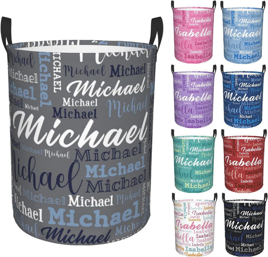 Custom Name Laundry Hamper, Personalized Laundry Baskets with Name for Boys Girls Women Men, Customized Collapsible Dirty Clothes Hamper Easy Storage Gifts for Bedroom Bathroom Living Room