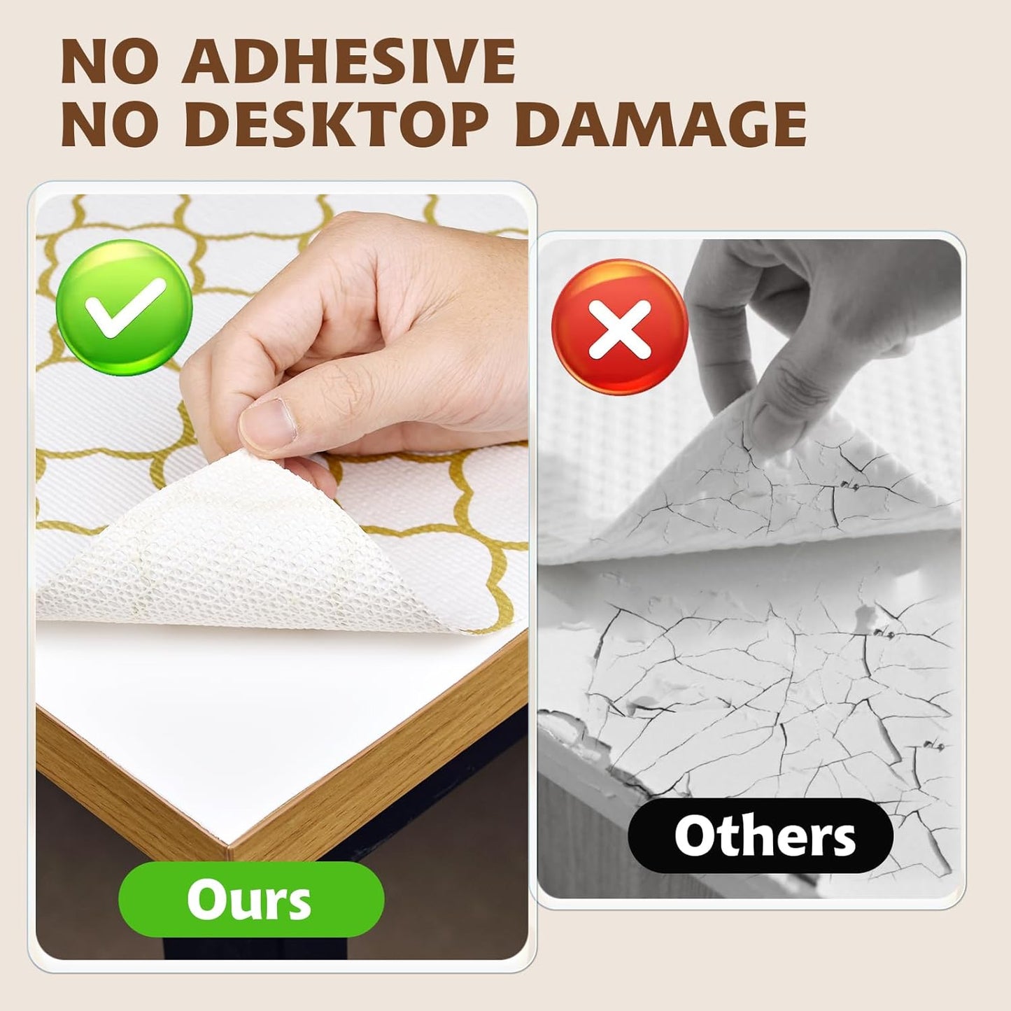 Shelf Liners for Kitchen Cabinets 12in x 20FT Non Adhesive Drawer Liner Gold Quatrefoil Thickened Shelf Liner Paper Strong Non-Slip Easy to Clean for Tool Box Refrigerator with Knife and Tape Measure
