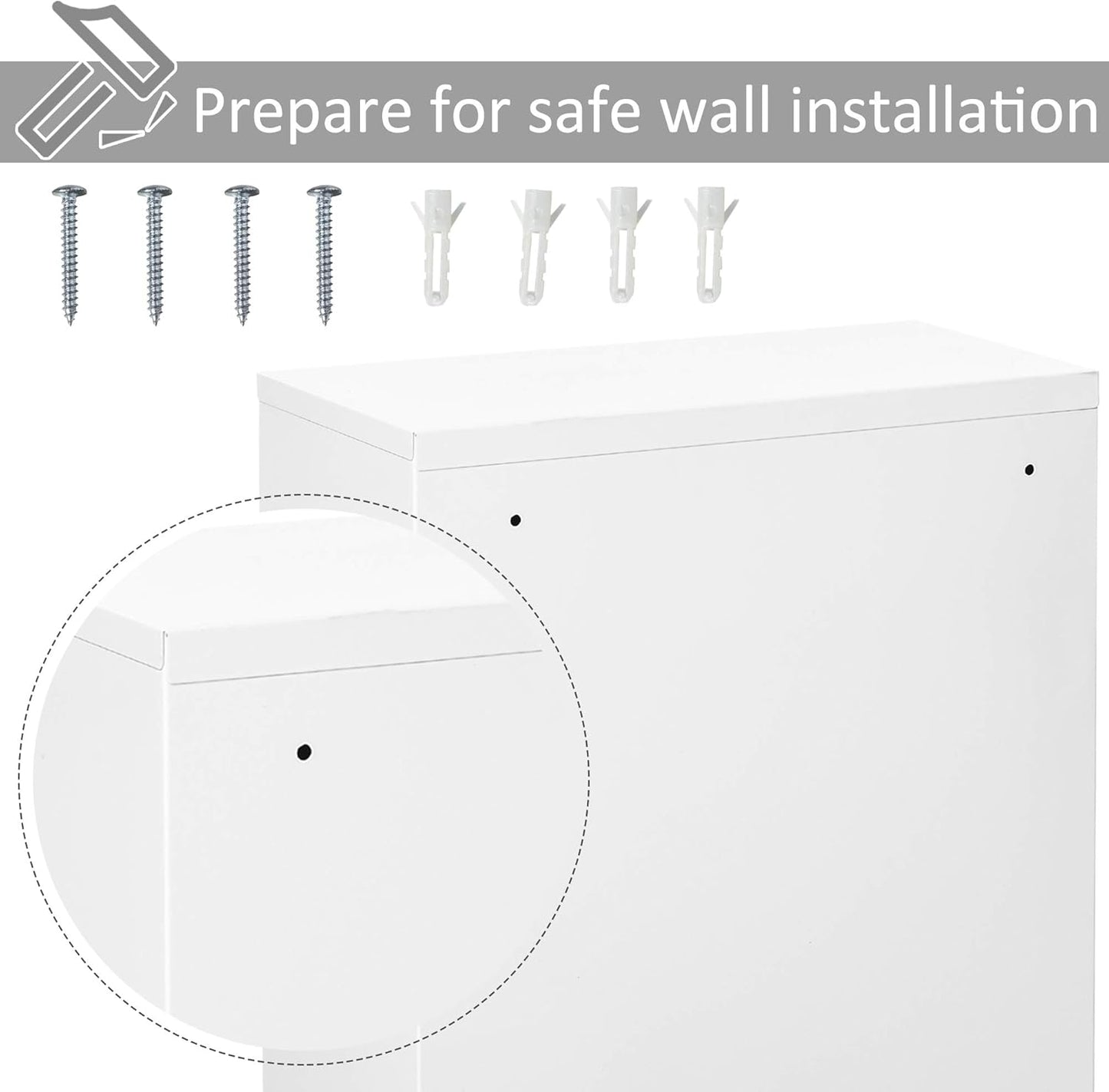 kleankin Steel Wall Mount Medicine Cabinet 3 Tier Emergency Box for Bathroom Kitchen, Lockable with 2 Keys, White