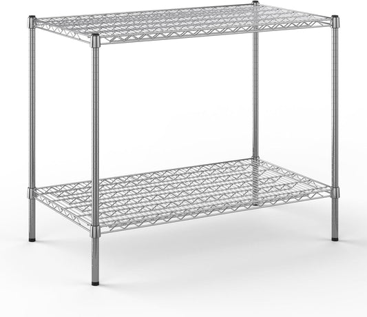 24" Deep x 42" Wide x 34" Height Wire Shelving Kit | 2-Tier | NSF Commercial Storage Rack Unit