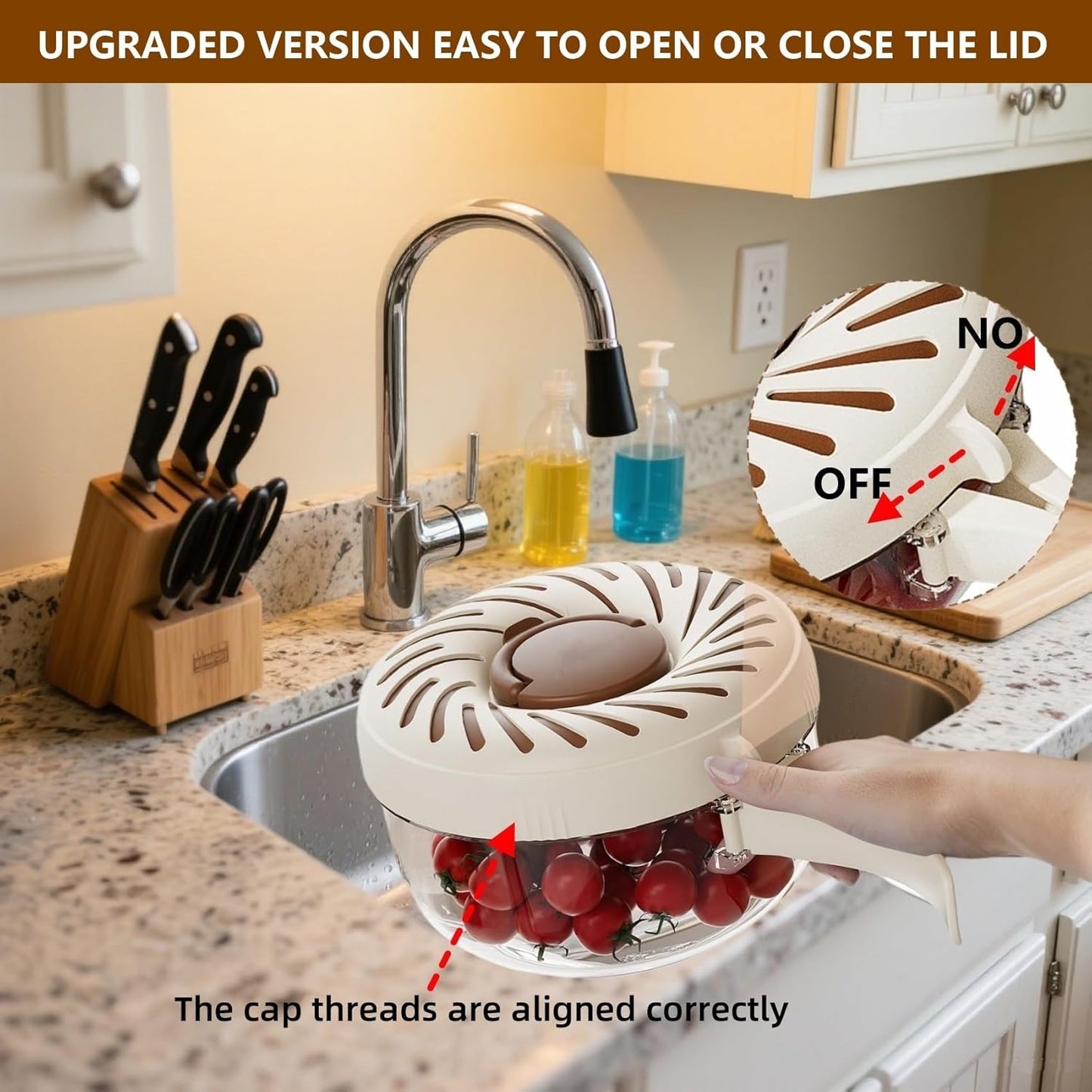 2025 Upgrade Fruit Washing Bowl with Strainer(2.85QT+1QT),3 in 1 Multipurpose Drain Basket with Lid & Ice Box,Foldable Handle Fruit Strainer,Fruit Washer Perfect for Fridge Storage and Outdoor Picnics