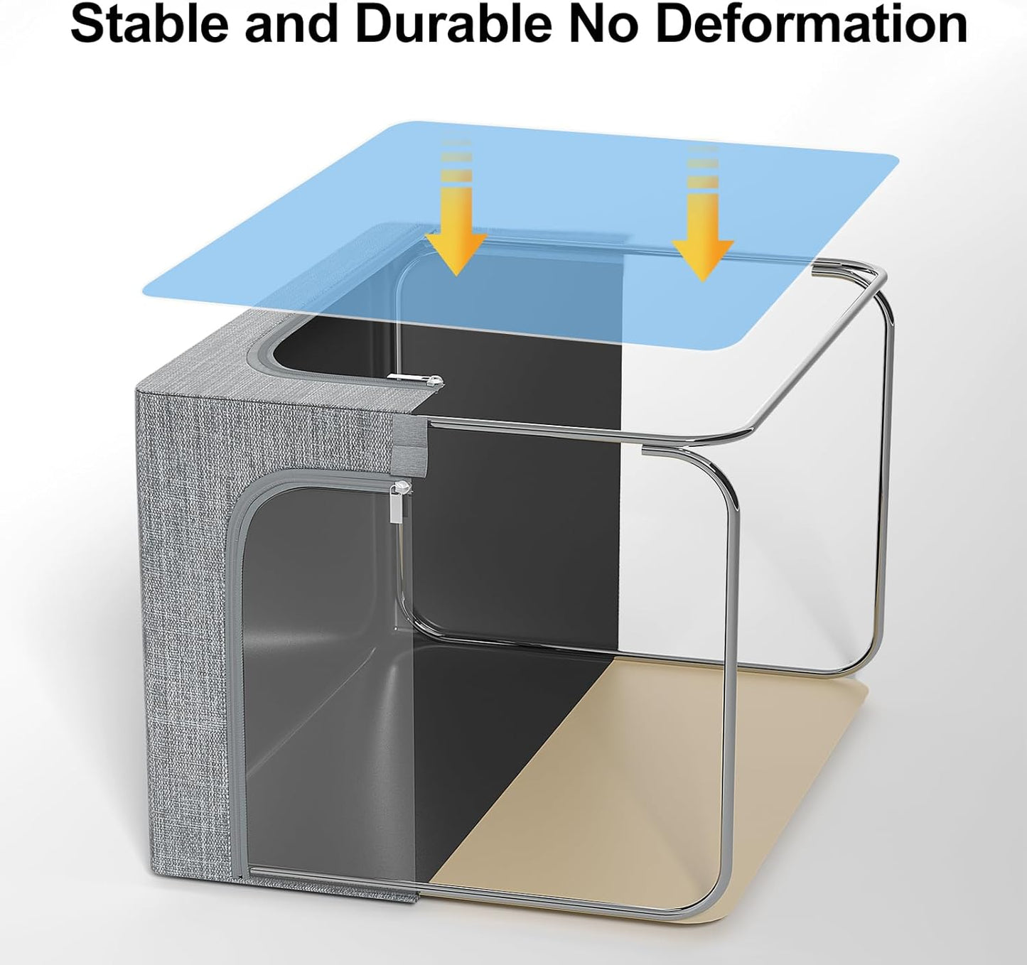 GoMaihe Clothes Storage Bins Metal Frame: 6-Pack Compact Stackable Closet Storage Bin with Lid & Clear Window, Space Saving Organizer for Sweaters Kids Clothing (Dorm/Closet 27L)