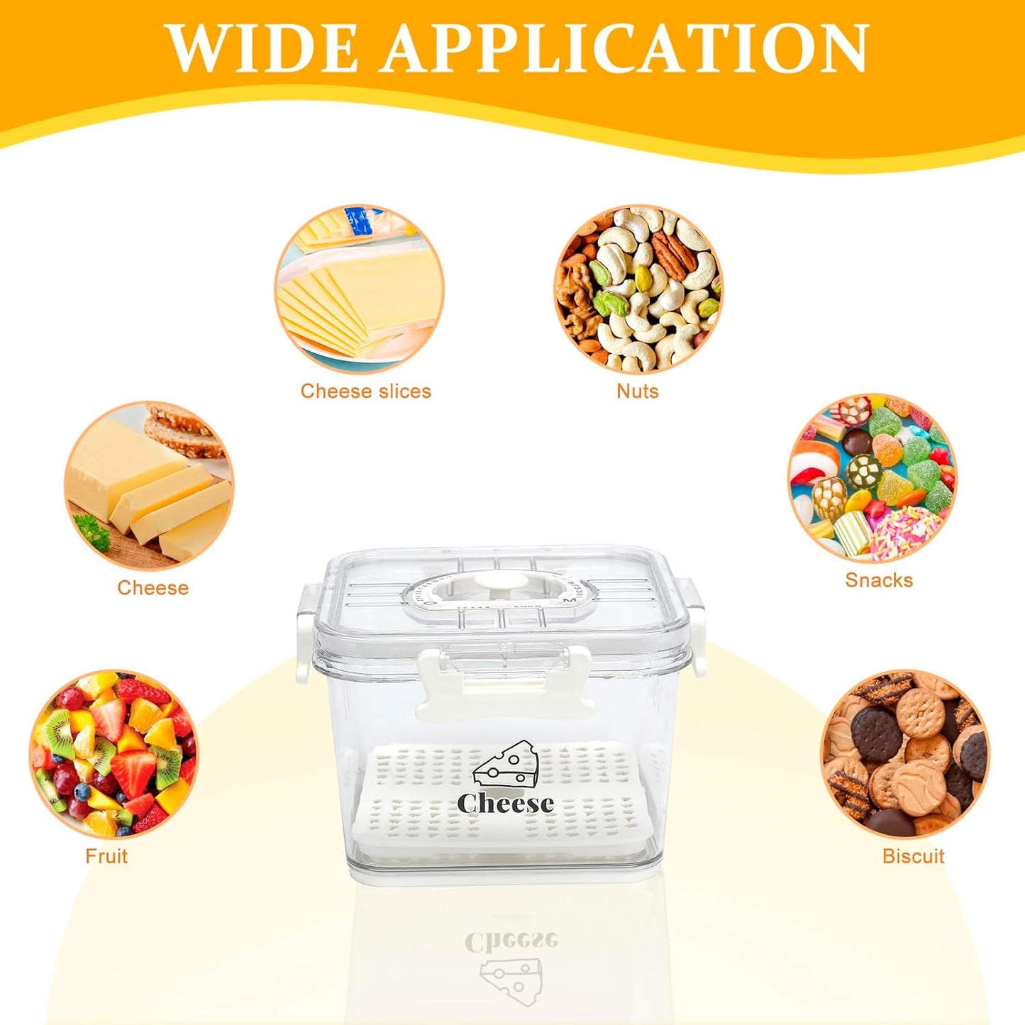 2 Pcs Cheese Container for Refrigerator,Cheese Keeper with Airtight Lid and Time Recording,Cream Block Shredded Cheeses Storage Box,Sliced,Grated,Cheddar Cheeses Box For Fridge,kitchen