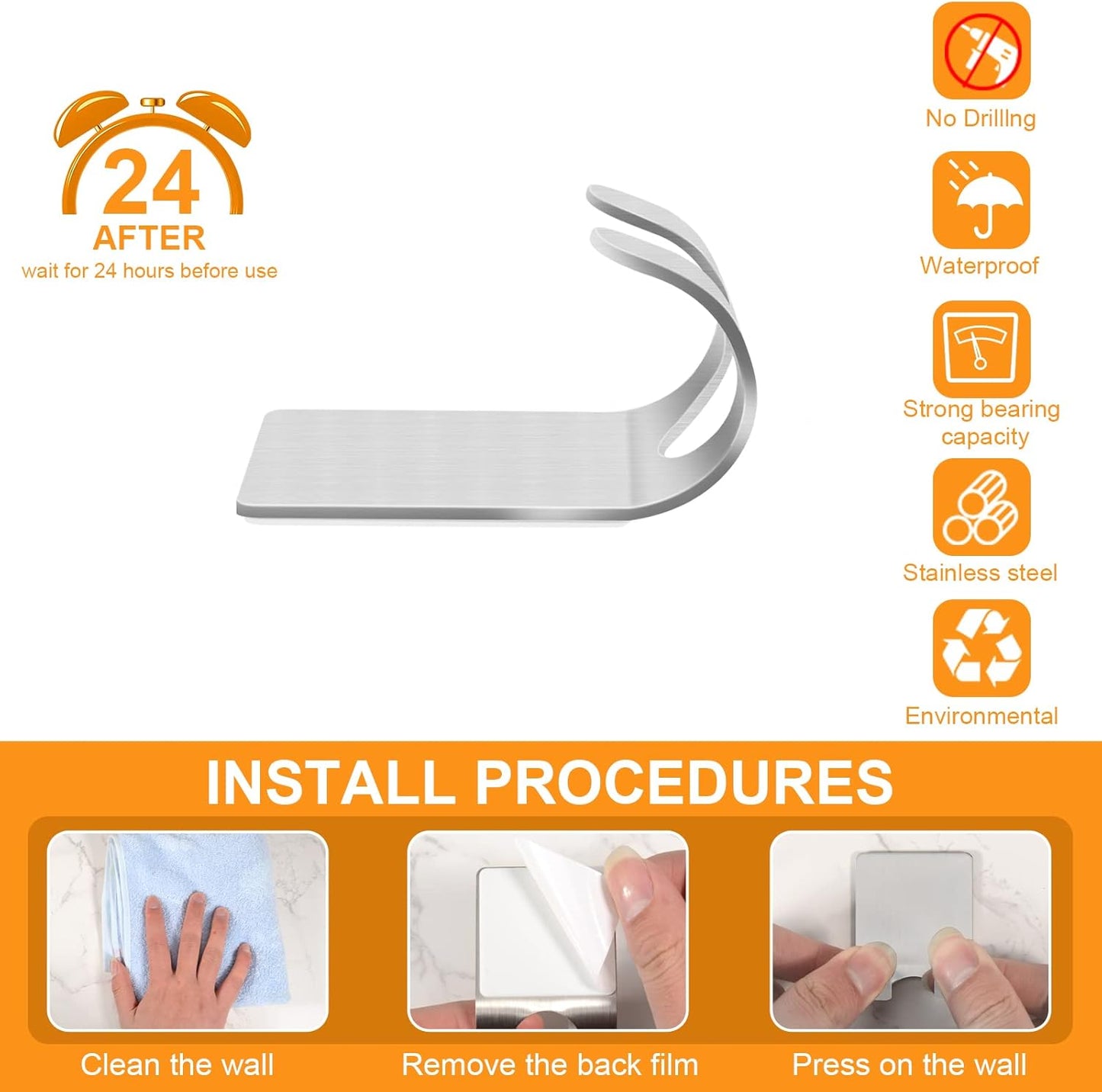 CGBE 4 Packs Shower Hooks for Inside Shower, Self Adhesive Shaver Holder Hanger Hook for Bathroom Damage Free Wall Hooks for Razor Loofah Sponge