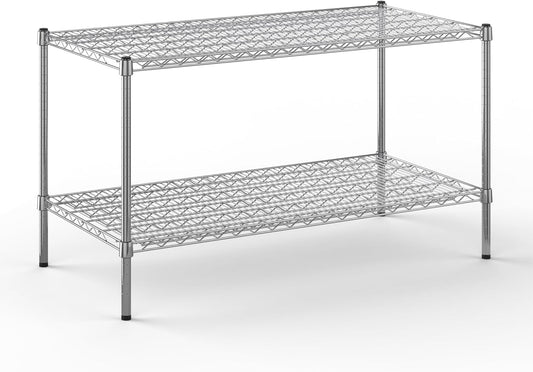 24" Deep x 48" Wide x 27" Height Wire Shelving Kit | 2-Tier | NSF Commercial Storage Rack Unit