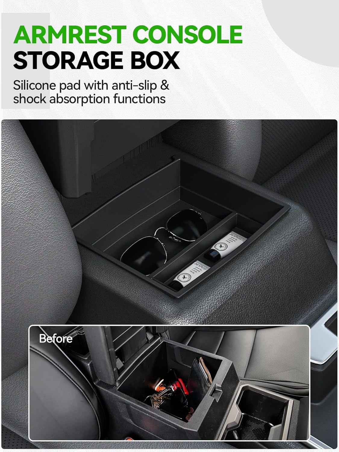 6PCS Center Console Organizer Tray for 2024 2025 Toyota Tacoma Accessories, Armrest Hidden Storage Box, Rear and Console Cup Holder Glove and Armrest Storage Box with Insert Divider for Toyota Tacoma