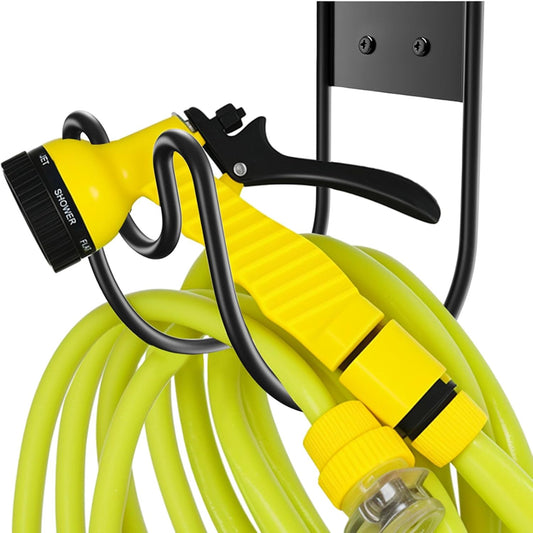 Garden Hose Holder Wall Mount, Multipurpose Outdoor Metal Hose Hanger Holders for Garden, Yard, Garage Accessories