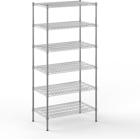 21" Deep x 36" Wide x 74" Height Wire Shelving Kit | 6-Tier | NSF Commercial Storage Rack Unit
