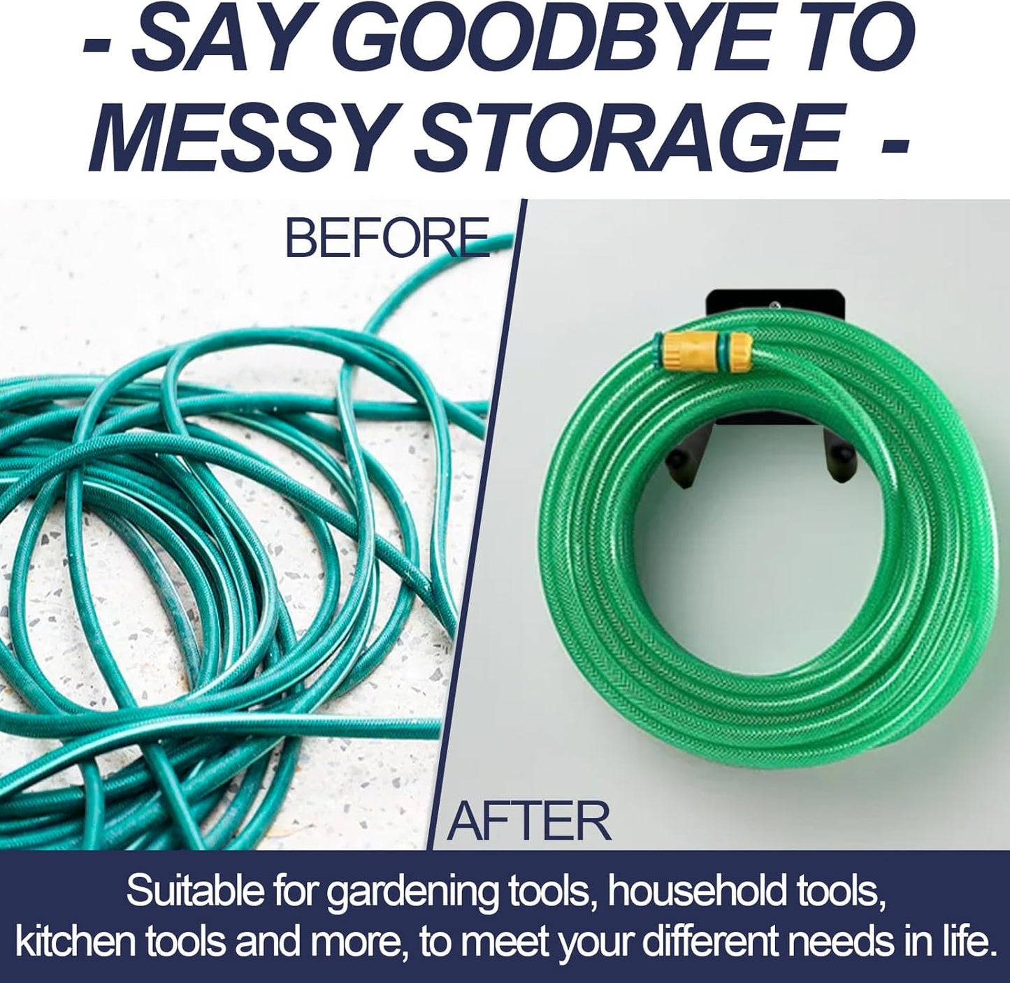 Large Garage Hooks Heavy Duty - 4 Pack 12.2" Long Garage Storage Utility Hooks, Wall Mount Ladder Hanger, Garage Organizer for Hanging Tool, Chairs, Hoses, Garden Tool, Bulk Items, Ropes, etc.