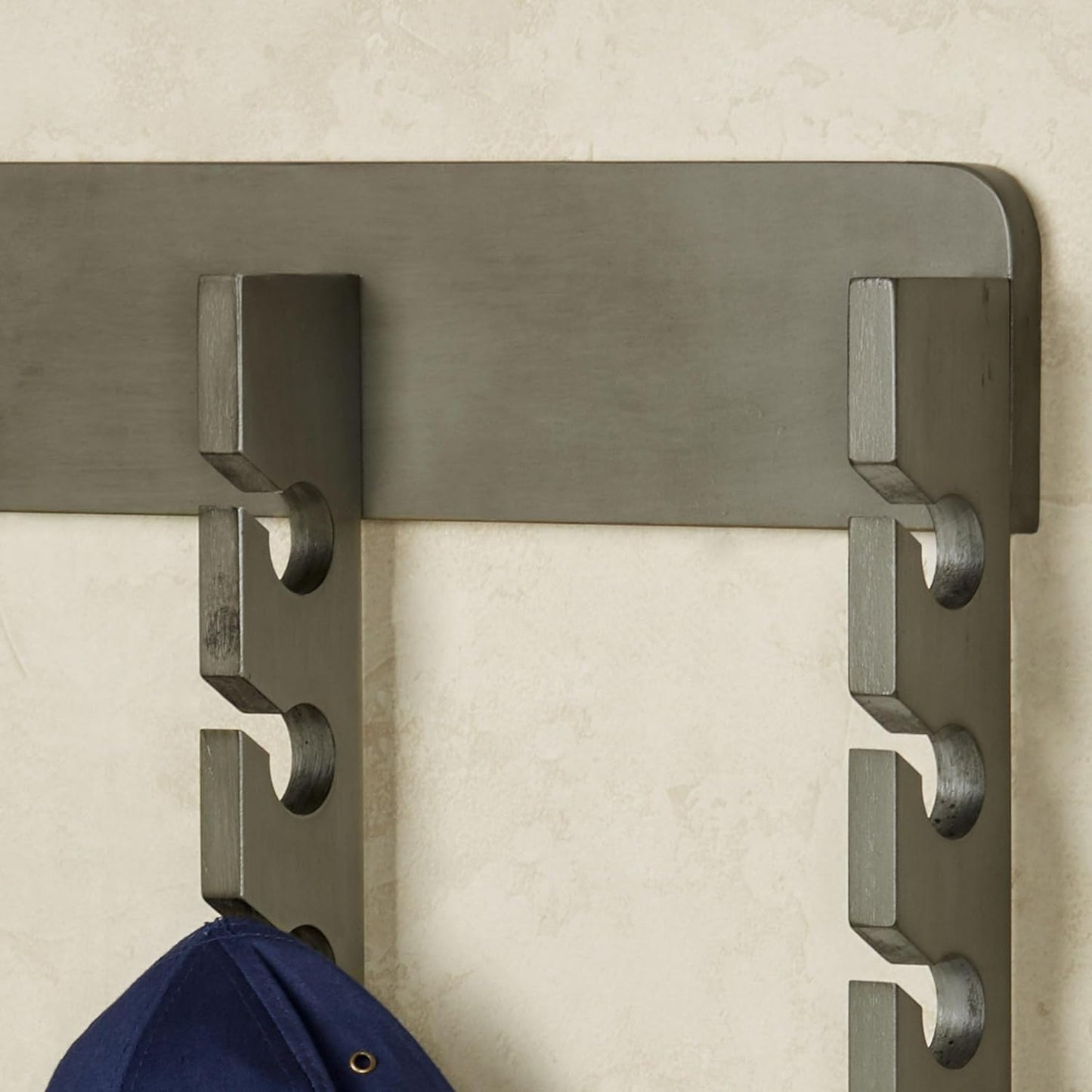 Touch of Class Wooden Ball Cap Display Wall Rack - Gray - Triple, 30 Slots - Baseball Hat Display - Made of Wood - Class Racks for Hats - Organizer for Bedroom, Living Room, Entryway