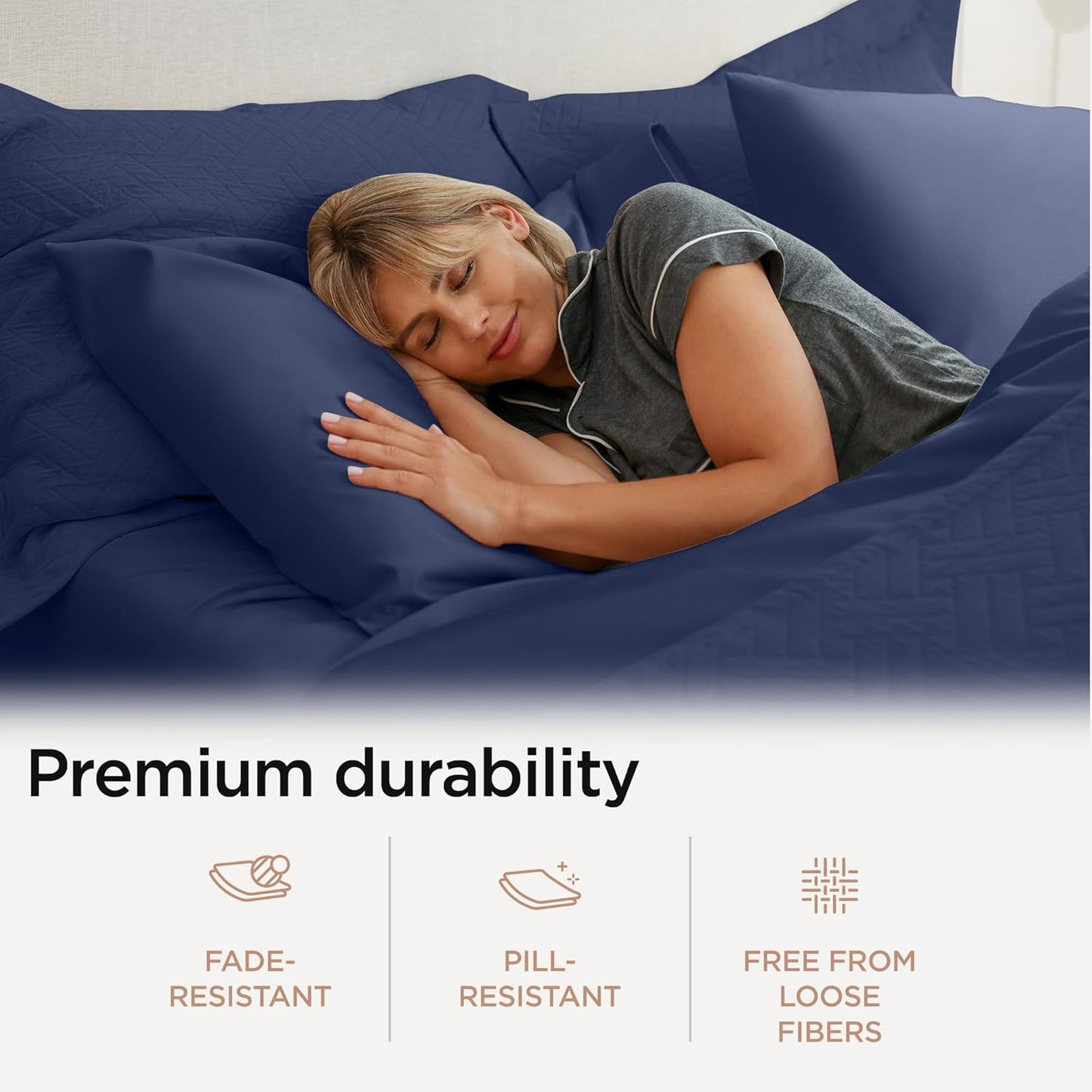 Threadmill Twin XL Sheet Sets |656 Thread Count 100% Supima Cotton Sheets for Twin XL Mattress | 16” Deep Pocket | Soft 3-Piece Cooling Sheet Set | Folkstone Blue