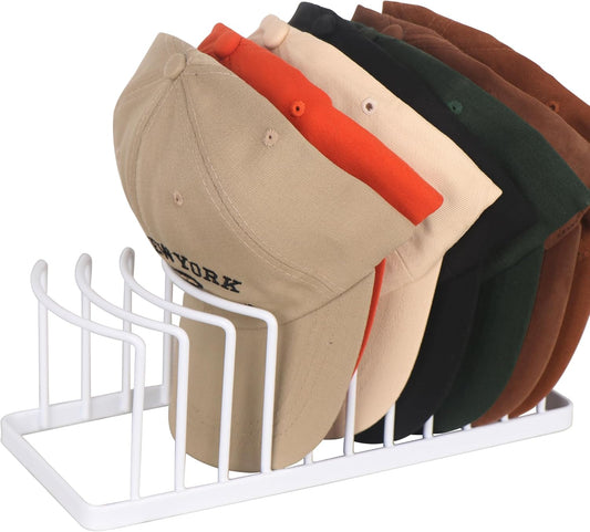 Hat Organizer for Baseball Caps - Space Saving Hat Stand Hold 10 Caps - Premium Metal Hat Rack for Baseball Caps Display & Organizer Neat and Orderly - Hat Organizer for Closet