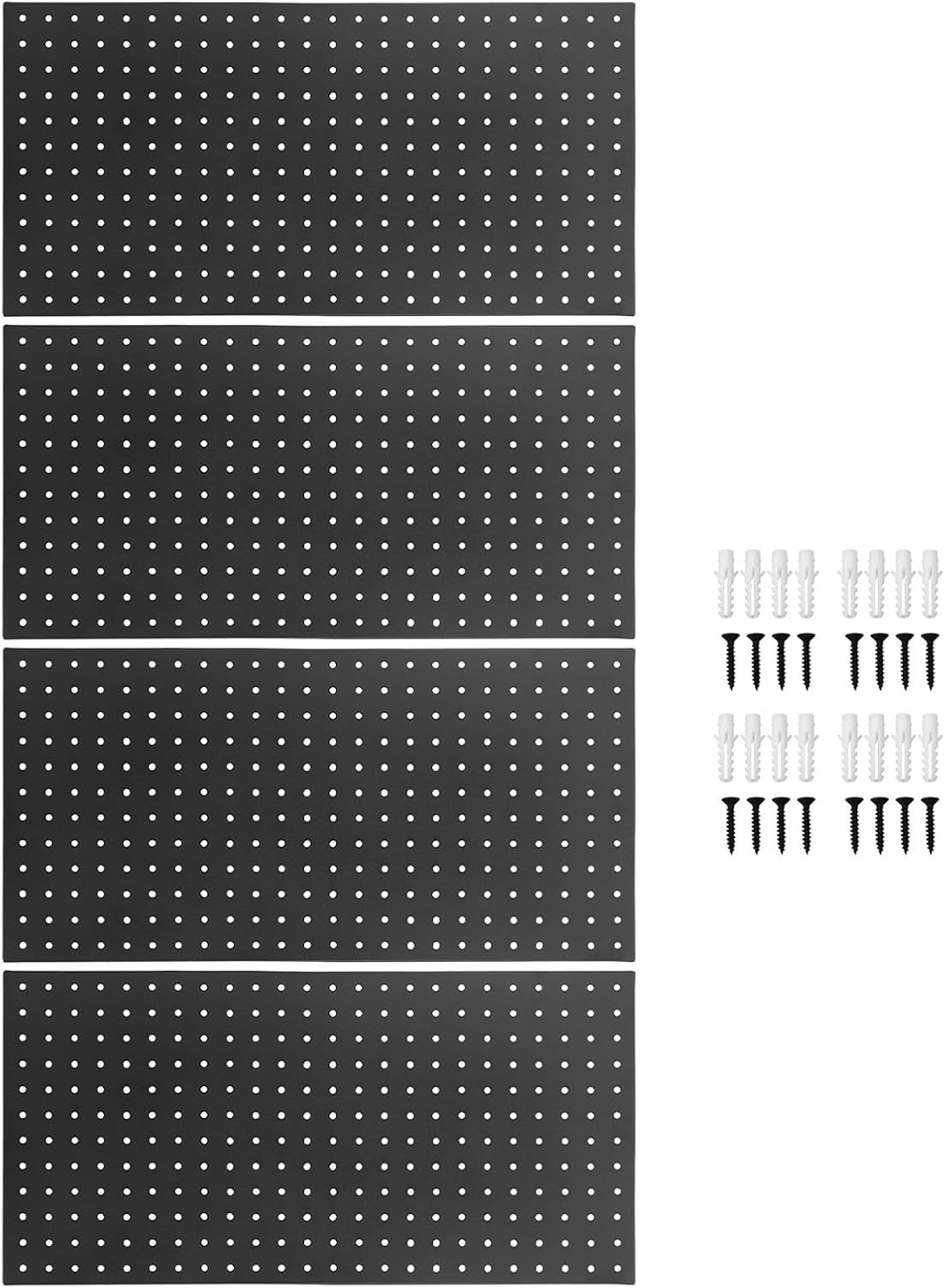 Keenso Pegboard Accessories, Metal Wall Panels Set with Hooks and Bins, Customizable Tool Storage System for Garage and Workbench
