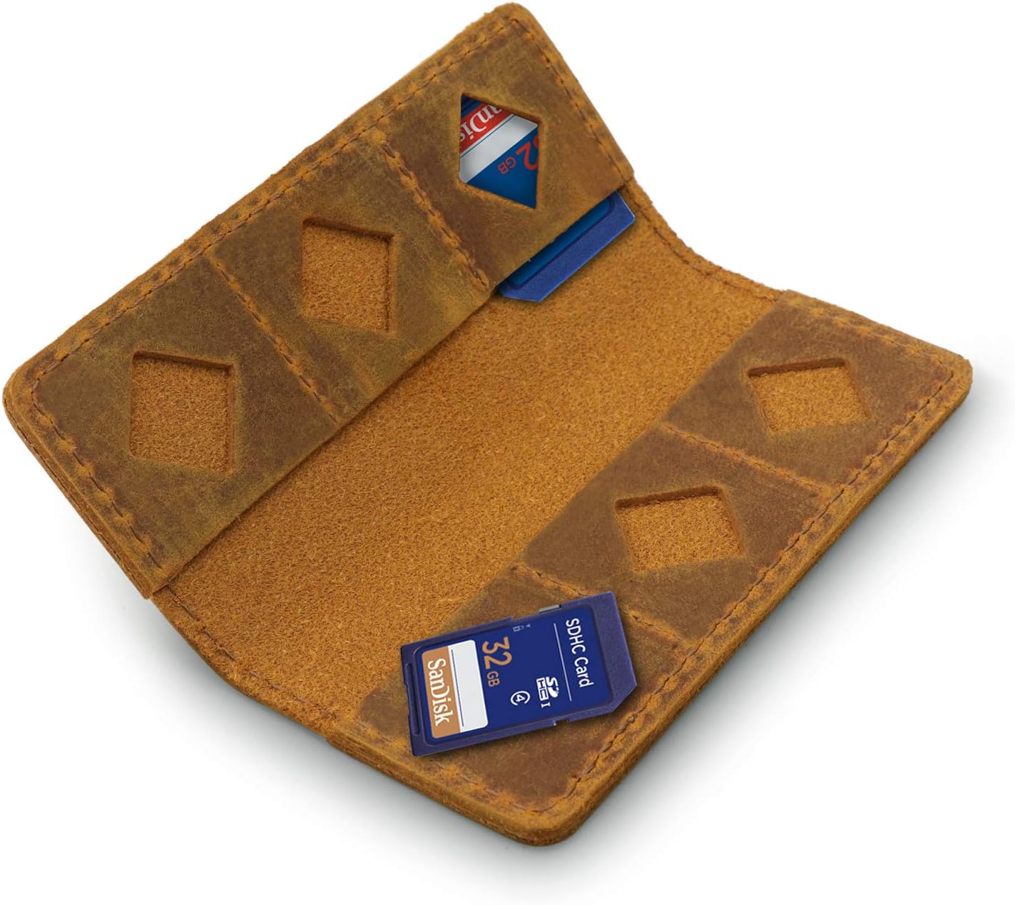 MegaGear Leather SD Card Holder with 12 Card Slots