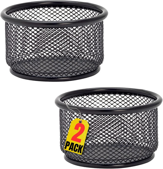 1InTheOffice Mesh Paper Clip Holder For desk, Paperclip Holder (2 Pack)