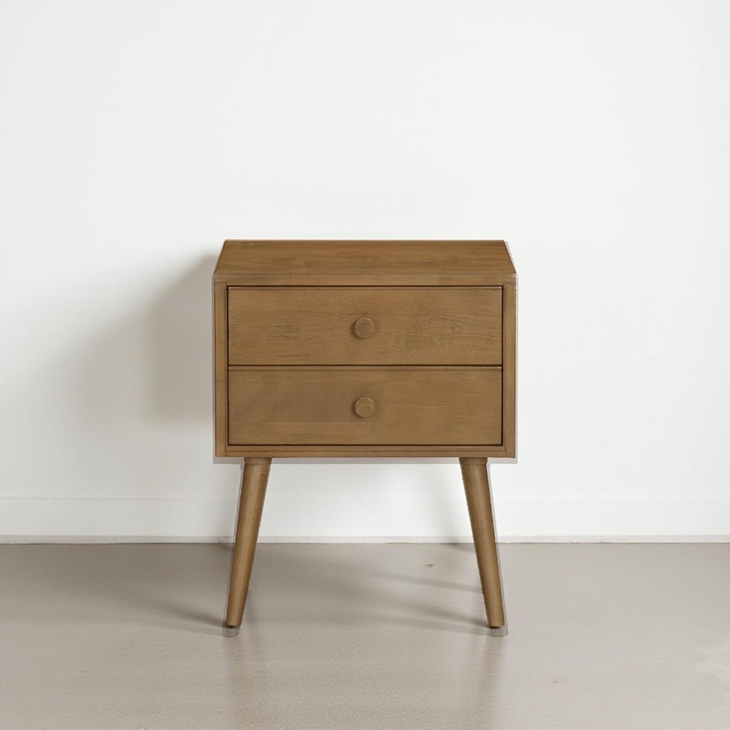 NTC Lux Nightstand with 2 Drawers, Featuring Adaptable Design, 150 lbs Load Capacity, Water-Resistant, Elevate Your Space, Easy Assembly - Teak Look