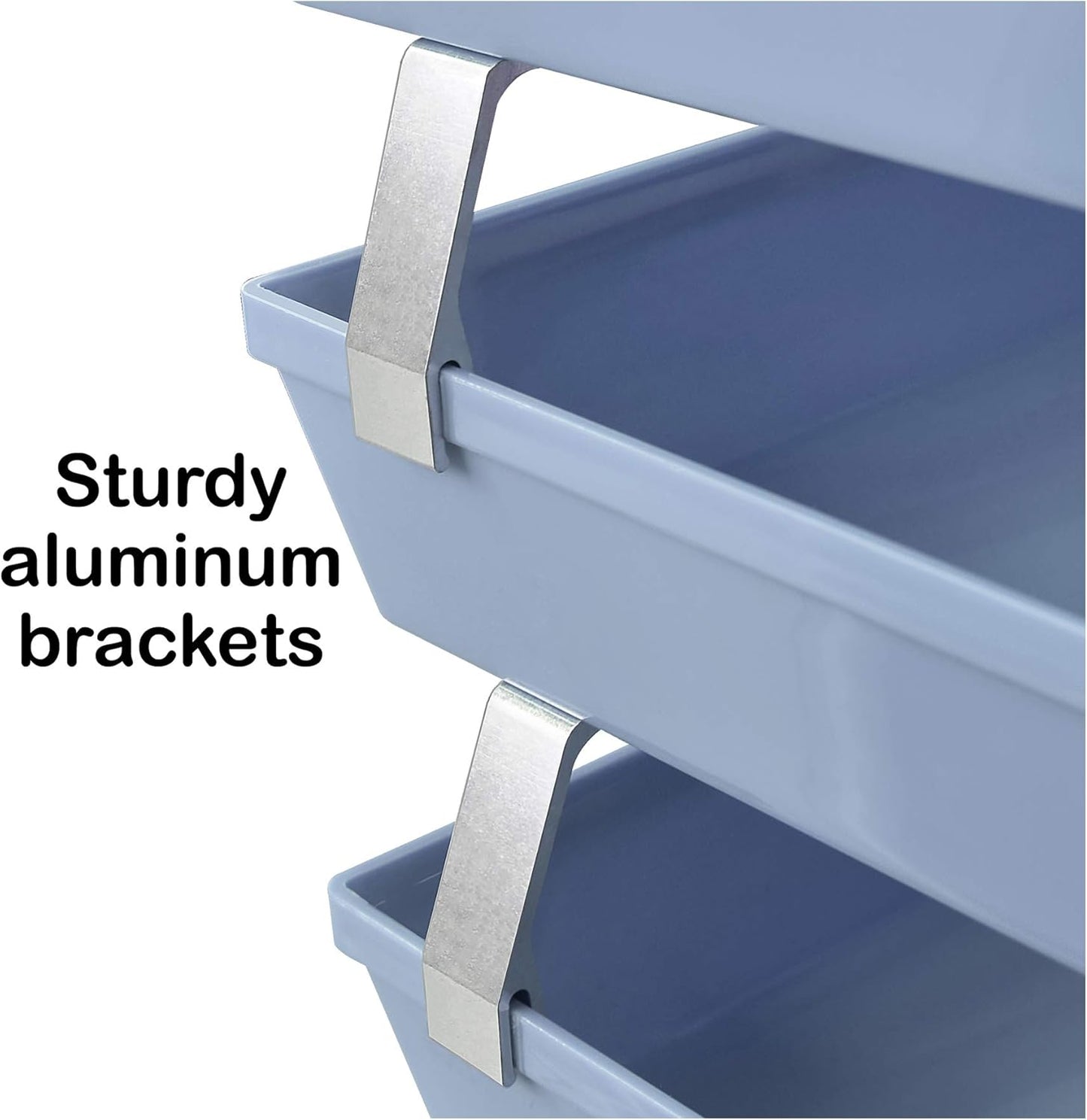 Acrimet Facility 4 Tier Letter Tray, Side Load, Letter Size/A4, Desktop File Organizer, Plastic (Solid Blue)