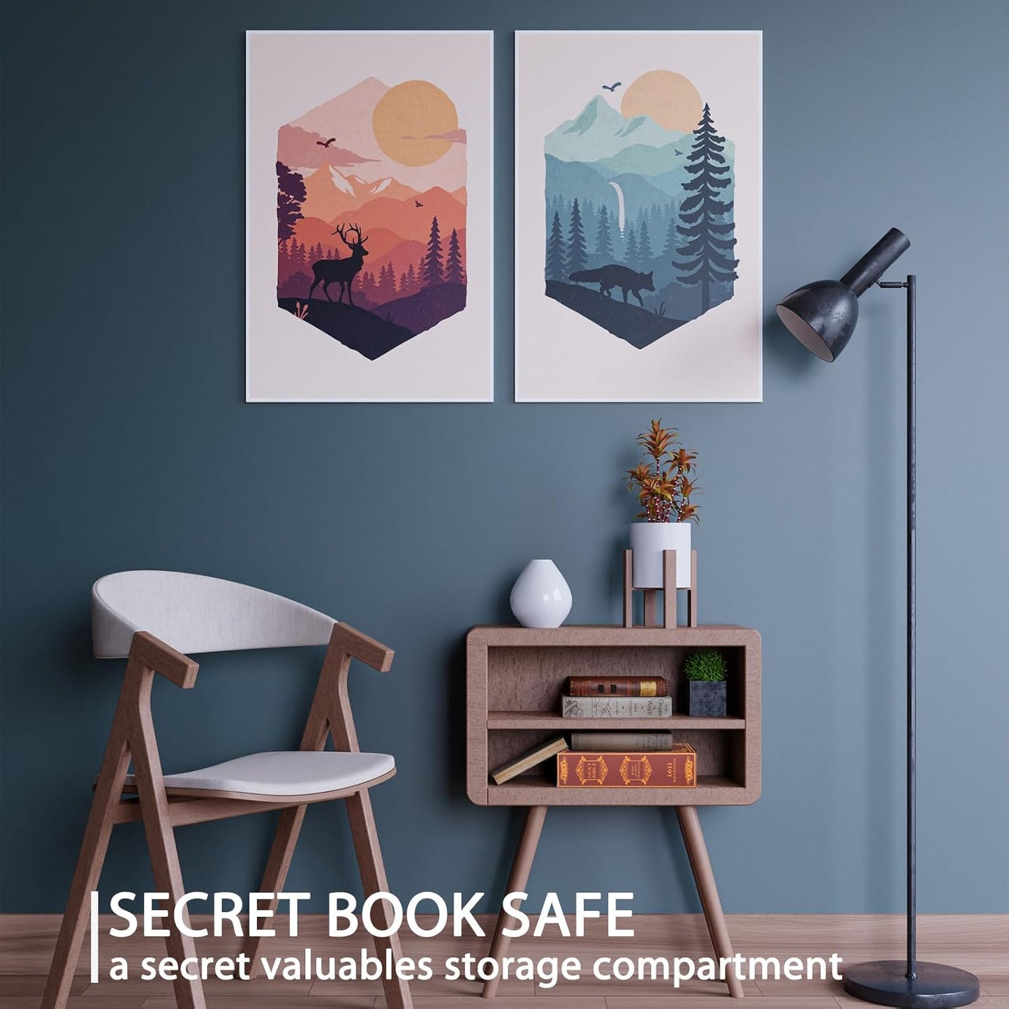 Diversion Book Safe with 4200°F Fireproof Money Bag and Combination Lock, 10.5" x 7.9" x 2.5" Fake Book Hidden Storage Safe, Hollow Secret Portable Metal Storage Box for Cash, Valuables - Easter Bible