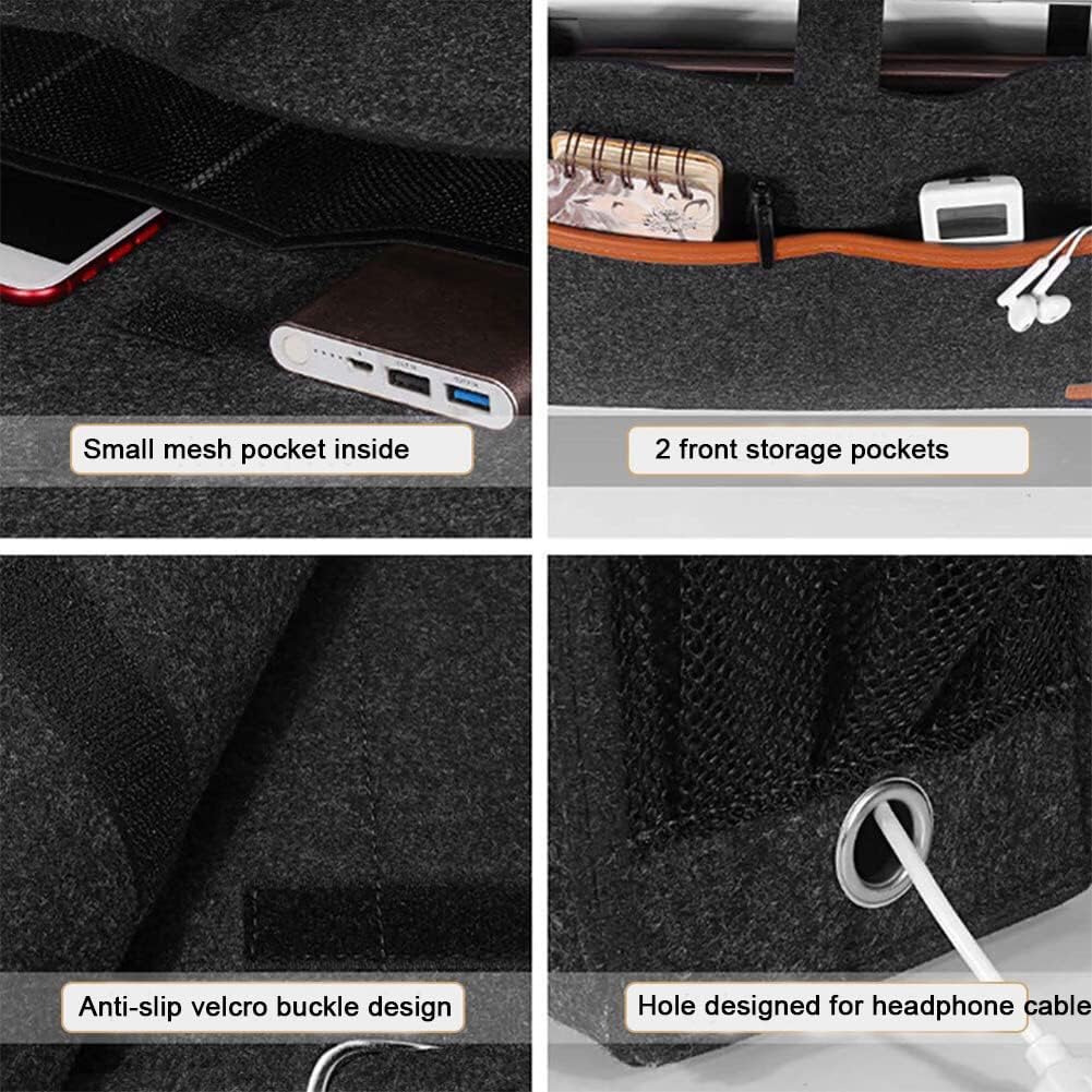 Bedside Caddy,Felt Bedside Storage Organizer, Hanging Storage for Dorm Bed Sofa for tablet Magazine Phone Remotes and Water Bottle Holder (Light Grey)