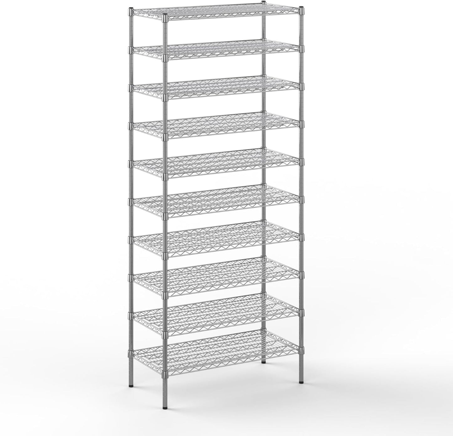 18" Deep x 36" Wide x 86" Height Wire Shelving Kit | 10-Tier | NSF Commercial Storage Rack Unit