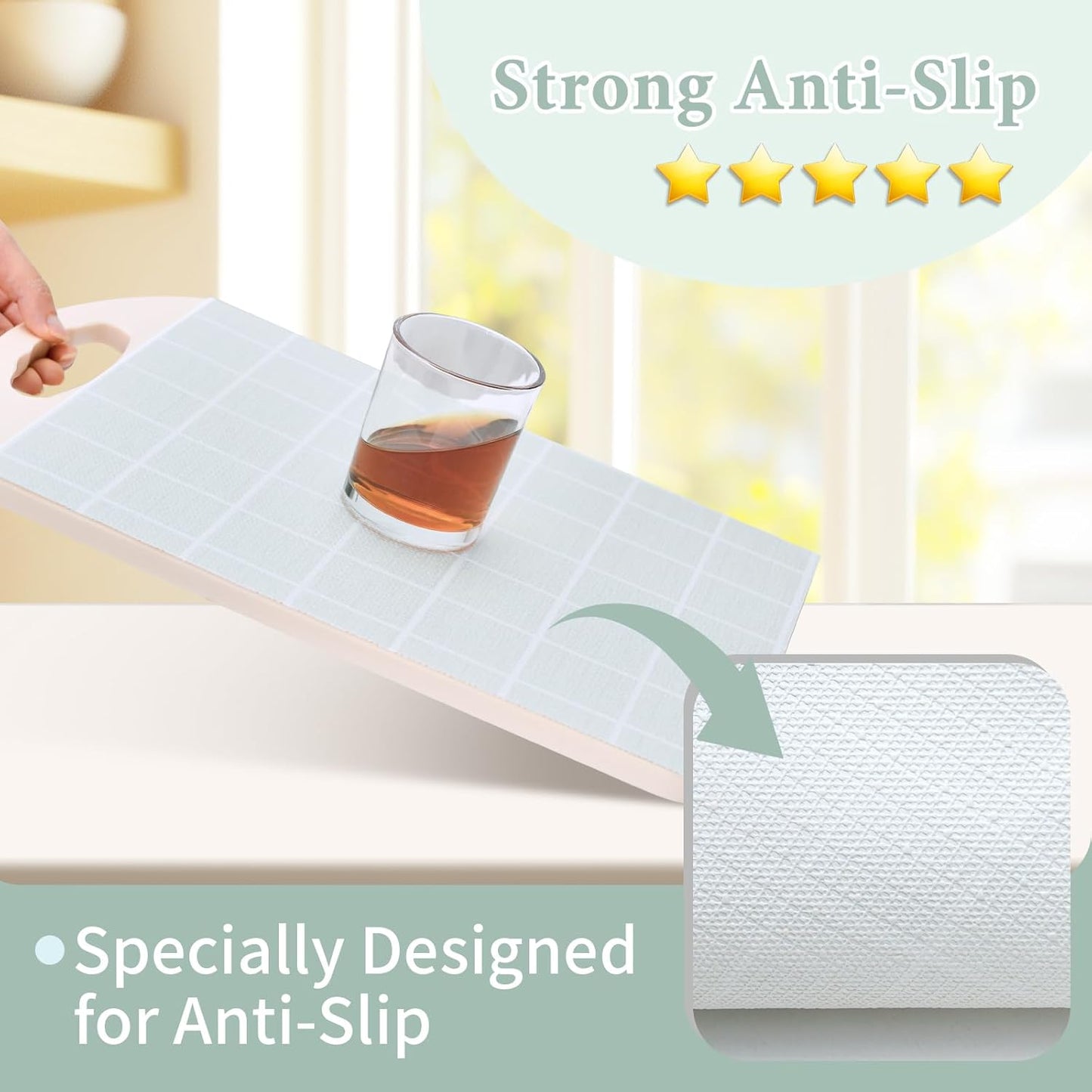 Drawer and Shelf Liner for Kitchen Cabinet: 12 in X 20 Ft Non Slip Waterproof Shelf Paper Non Adhesive Refrigerator Liners Light Gray Grid Easy Liners for Bathroom
