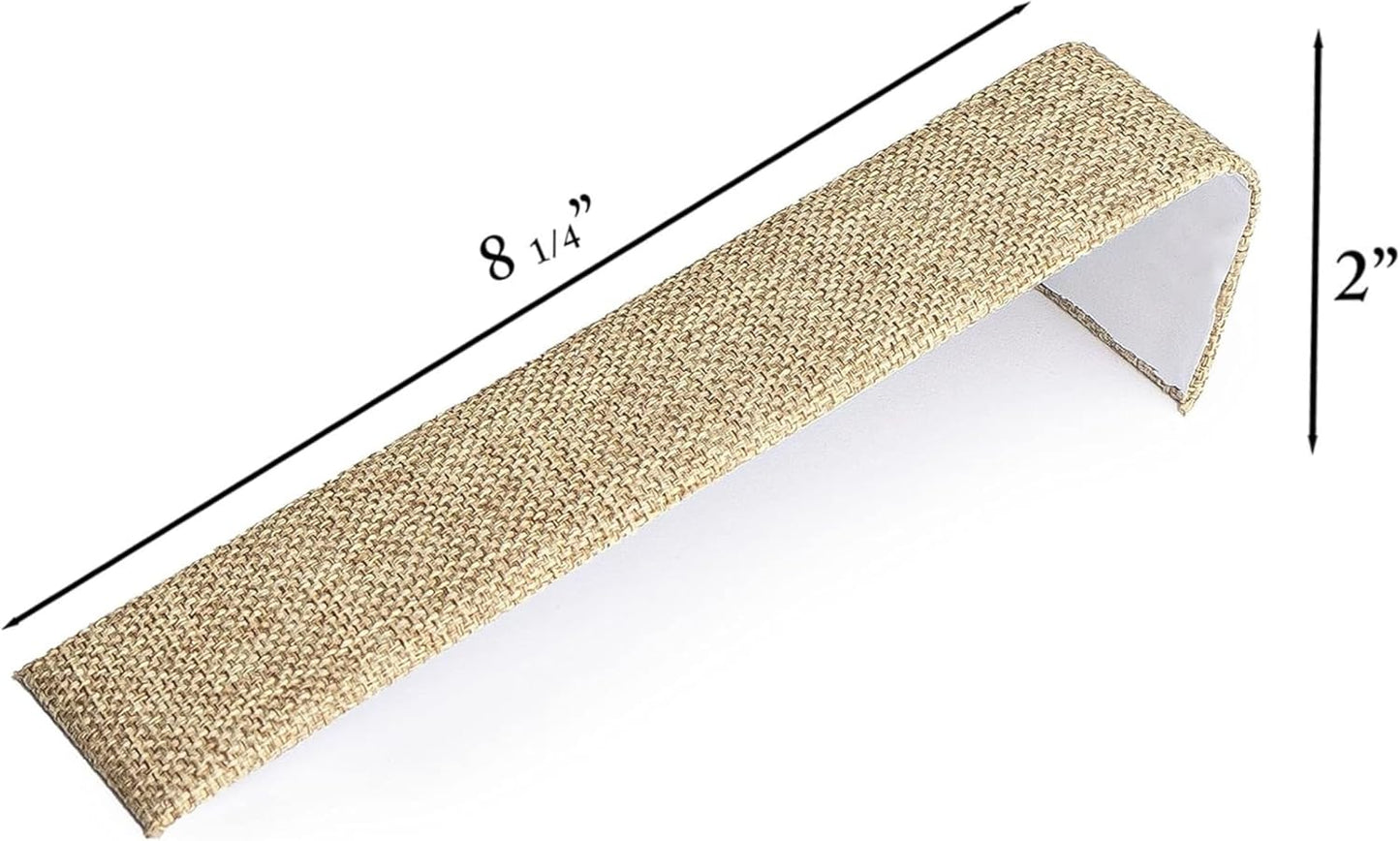 Novel Box 2 Pack Bracelet/Watch Ramp Burlap 2x8.25x2 Inches - Slim and Sleek Ramps for Jewelry Display - Bracelet Holder Organizer Stand for Wedding, Selling & Personal Use
