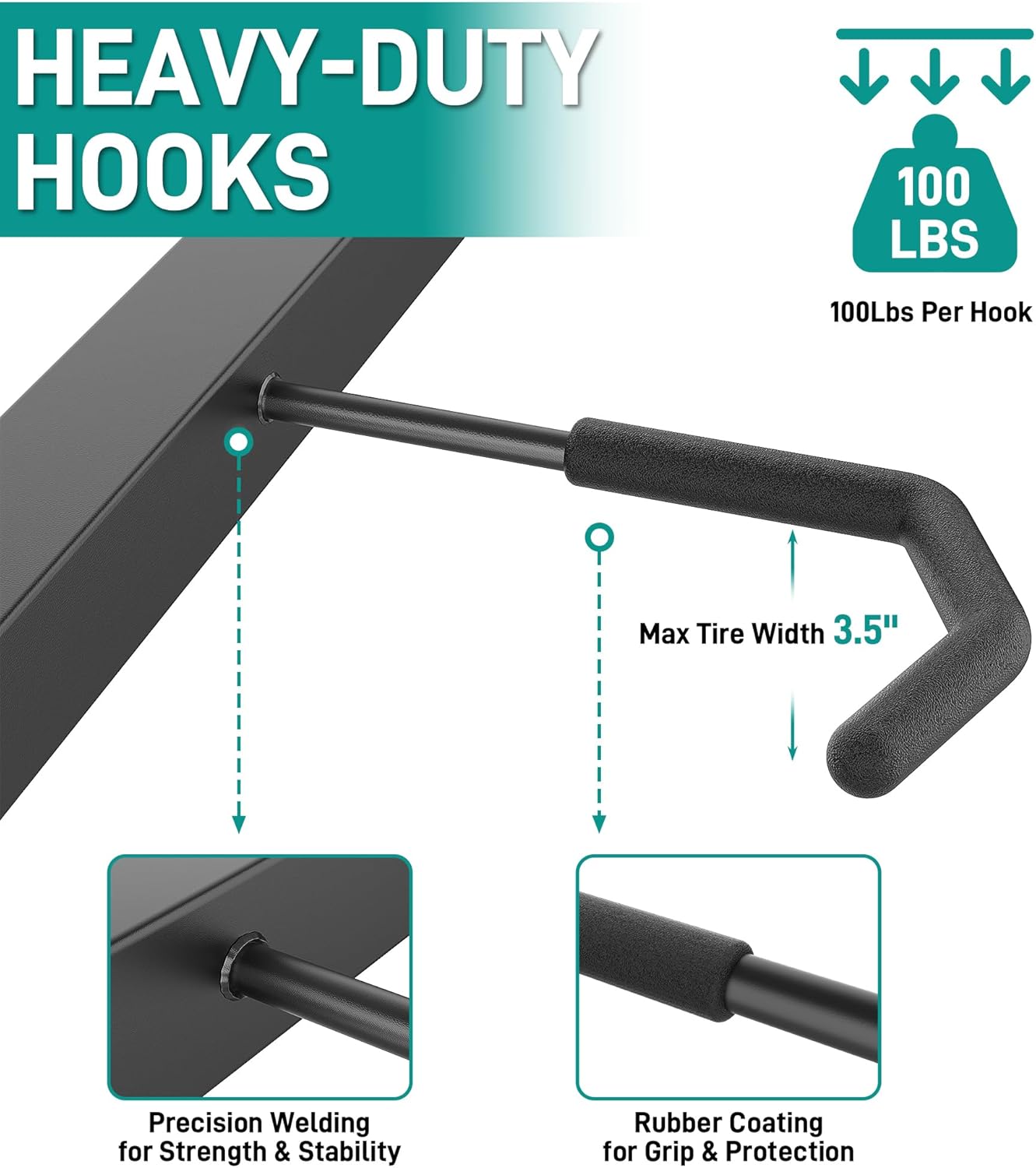 EVERHANGER Freestanding Bike Rack, Vertical Bike Rack Stand for Garage, Bicycle Storage Organizer, Holds Up to 5 Bikes
