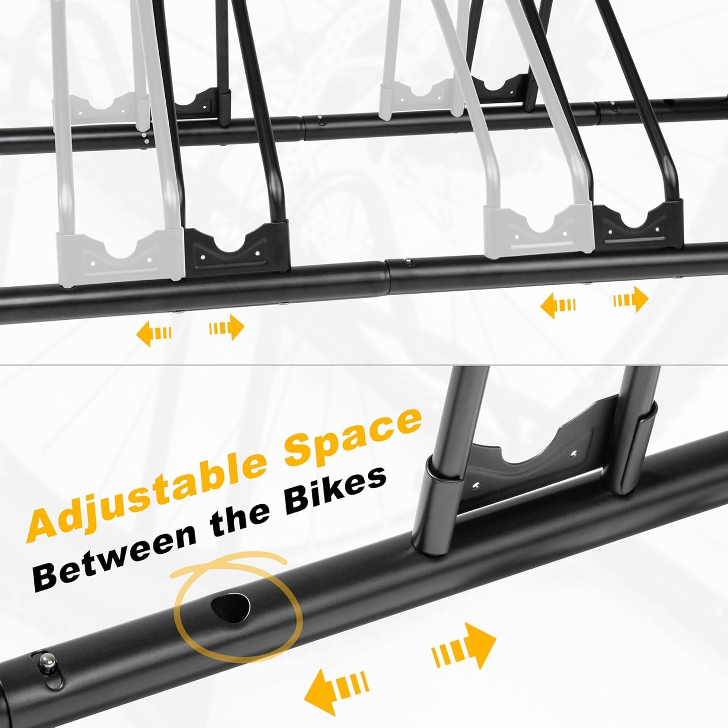 CyclingDeal Bicycle Floor Parking Rack Stand - for Mountain MTB Road Bike - Indoor Home Garage Storage - Upgraded 6 Bikes