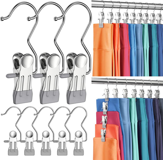 50 Pack Pants Hangers with Clip,Legging Organizer for Closet Hanging, Space Saving Yoga Pants Hangers Clip Hanger Wardrobe Organization,Closet Organizers and Storage for Jeans,Shorts,Skirts,Hats-Gray