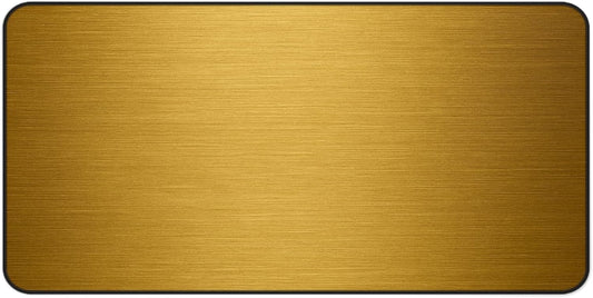 Brushed Metal Texture Desk Mat - Extended Mouse Pad & Desk Pad, Neoprene Surface, Non-Slip Rubber Base, Stitched Edges, Desk Protector for Keyboard & Mouse (Gold, 16x32)