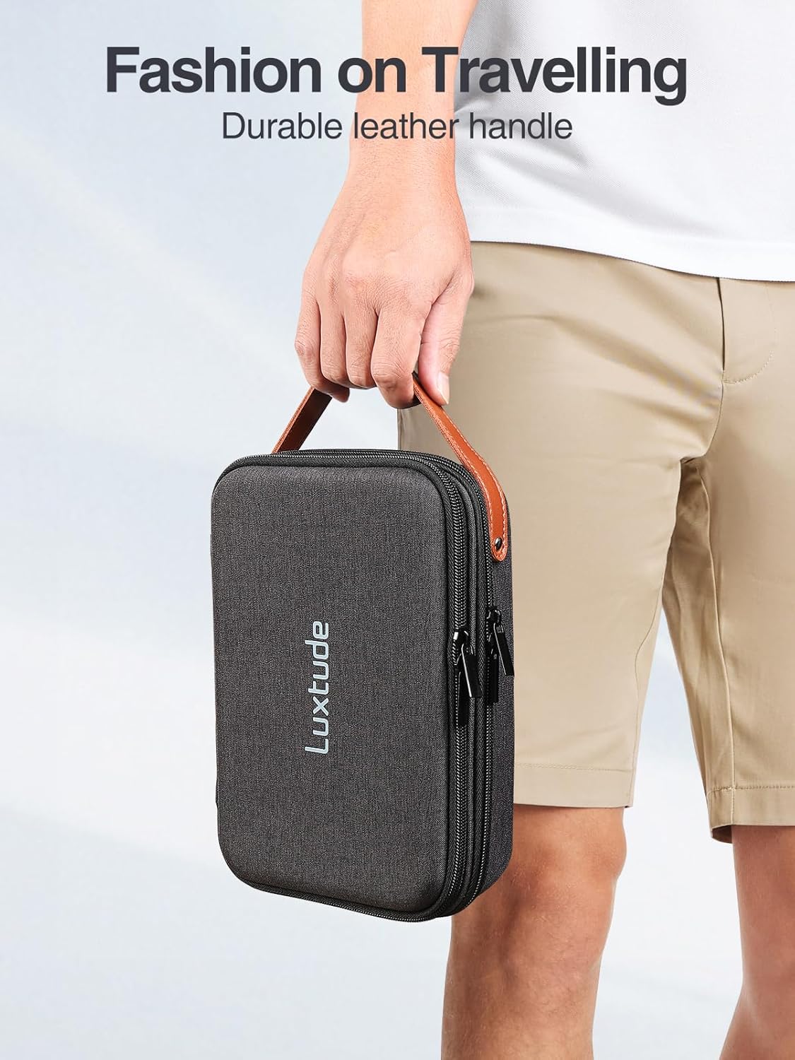 Luxtude Electronics Organizer Travel Case, Portable Tech Organizers Travel Case, Hard Cases for Electronics, Sturdy Charger Bag, Waterproof Tech Bag for Charger/Mouse/Hard Drive, Christmas Gifts